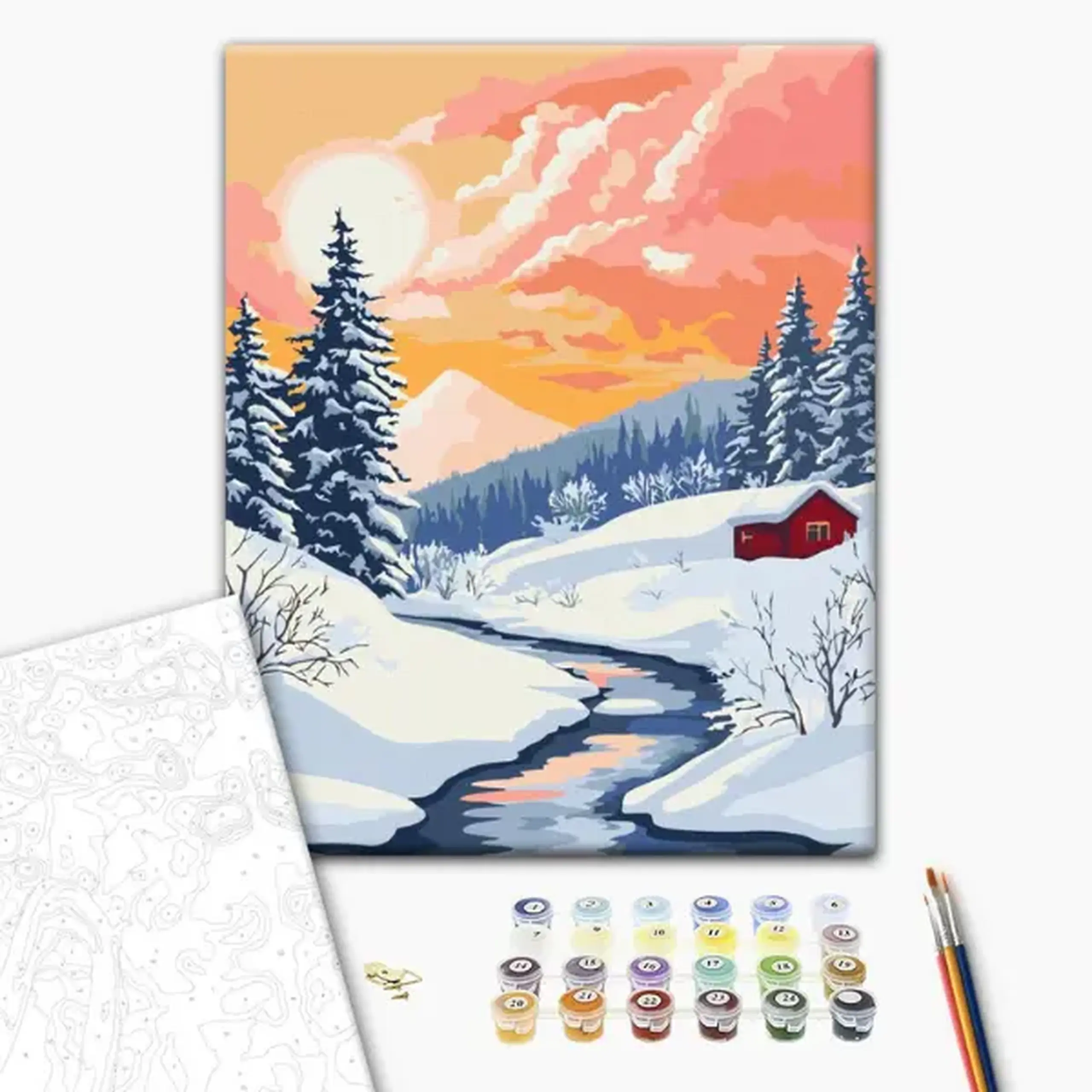 Pictură pe numere 40*50 cm (în cutie) – Armonie de iarnă.