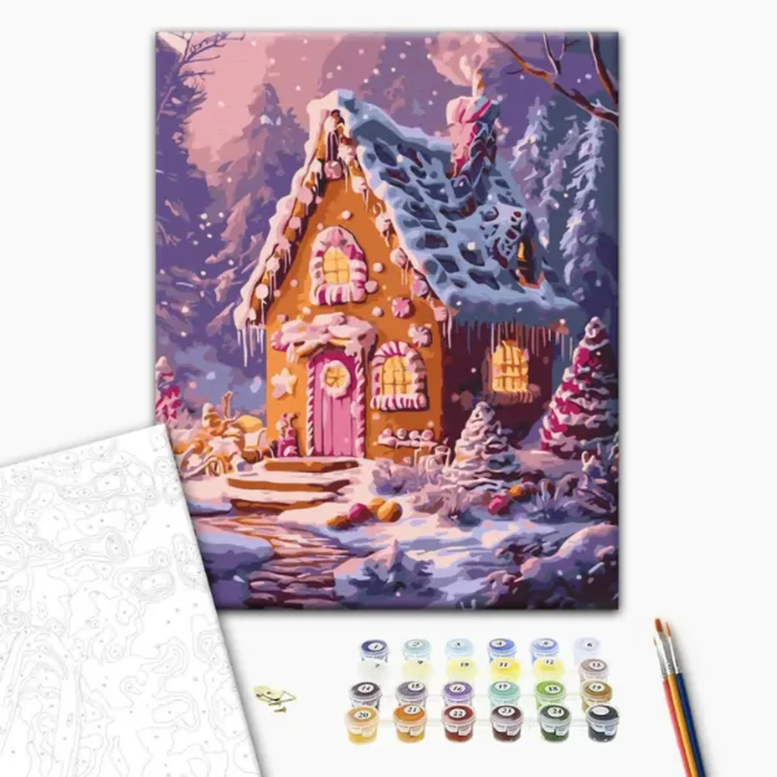 Pictură pe numere 40*50 cm (în cutie) –Iarnă dulce.