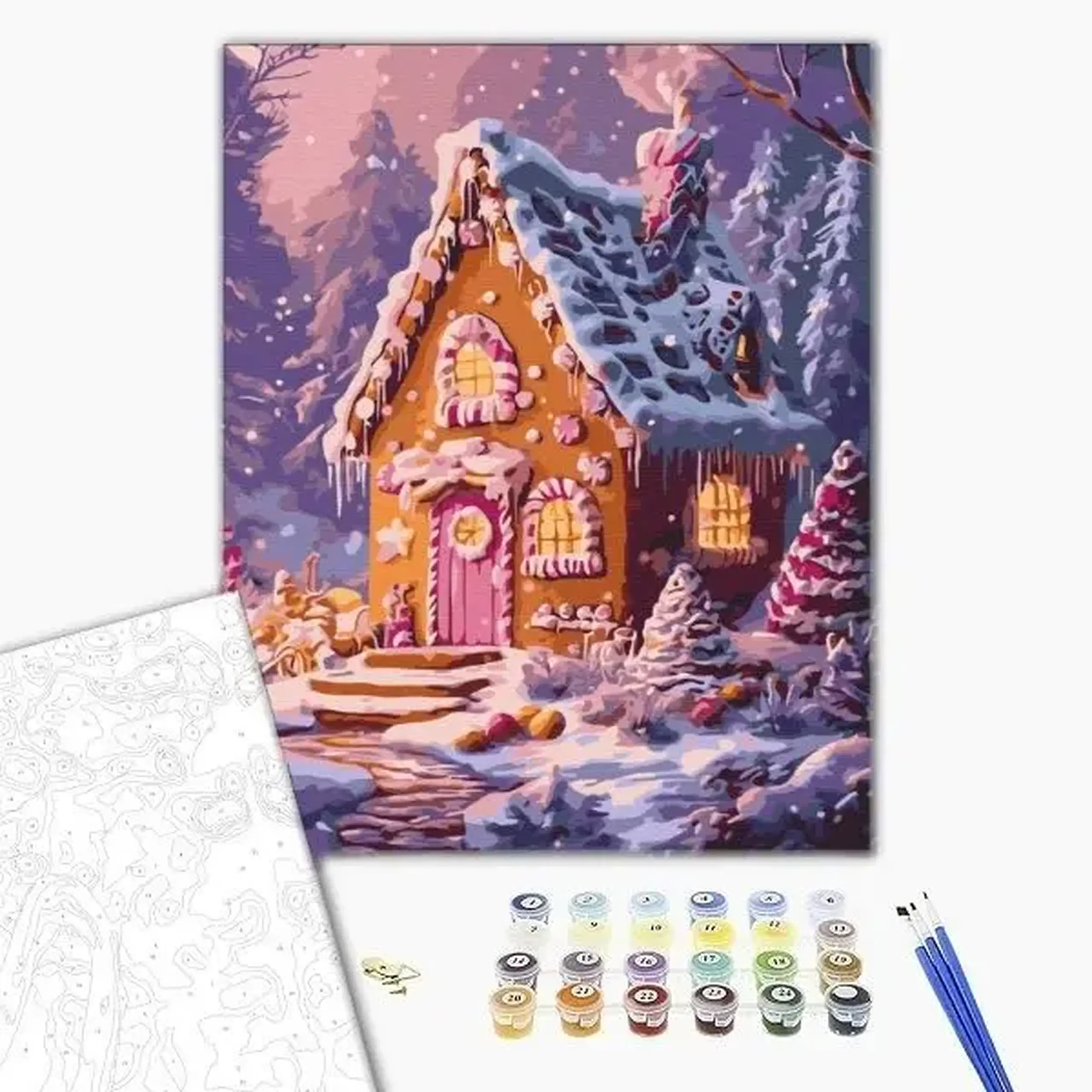 Pictură pe numere 40*50 сm (fără cutie) –Iarnă dulce.