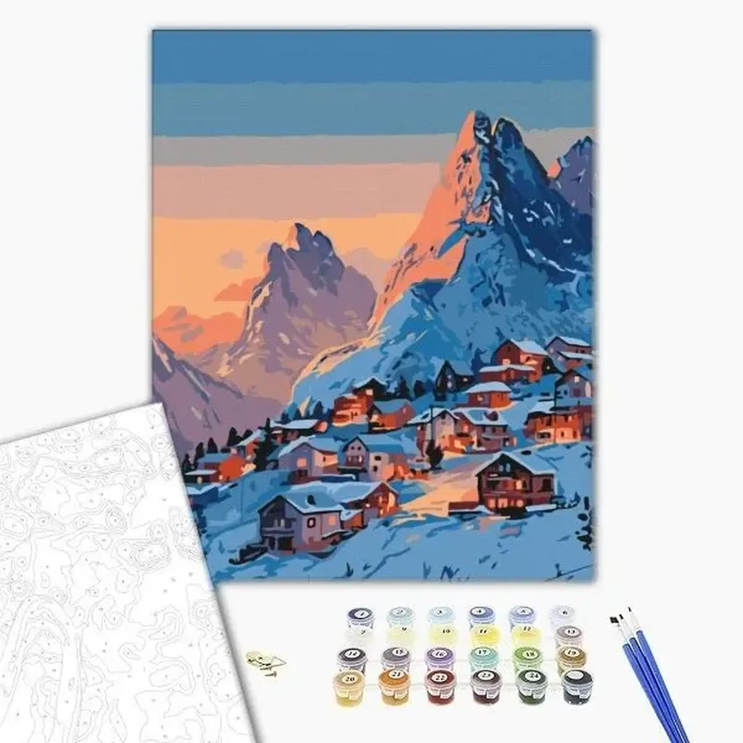 Pictură pe numere 40*50 сm (fără cutie) – Dimineață înghețată.