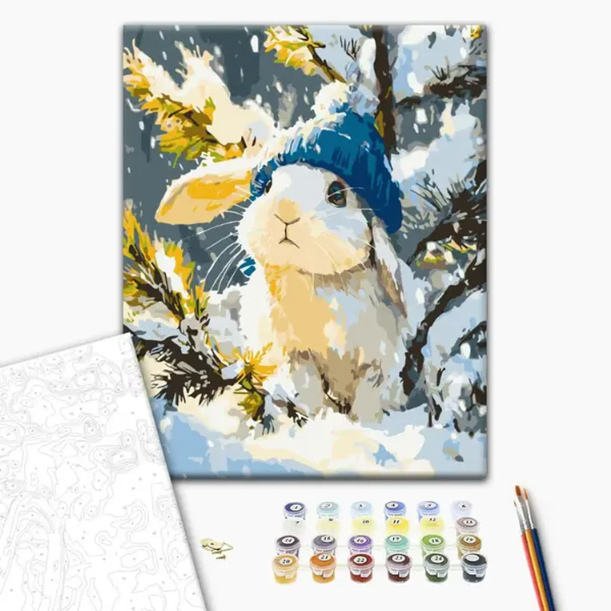Pictură pe numere 40*50 cm (în cutie) –Fulguț alb cu codiță.