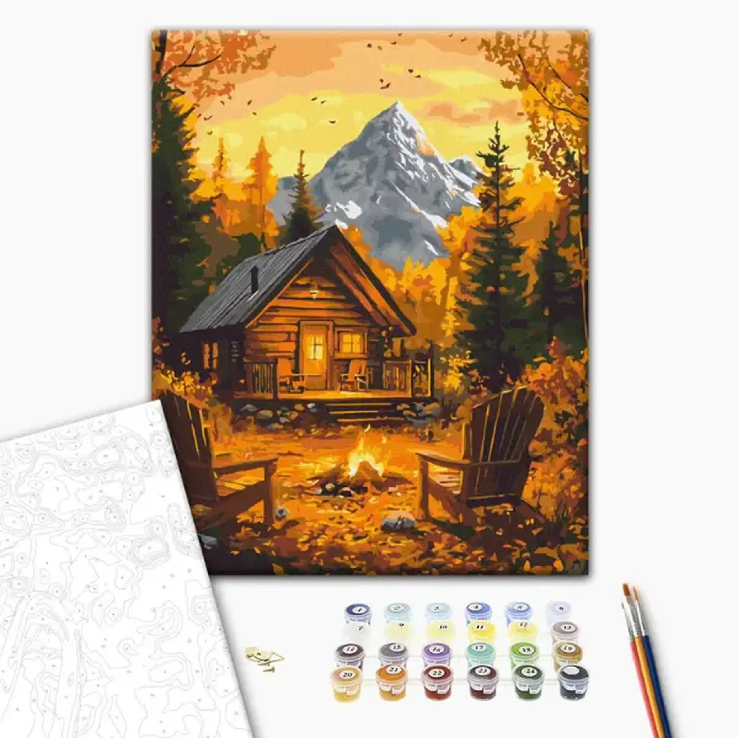 Pictură pe numere 40*50 cm (în cutie) – Căldura toamnei în cămin.
