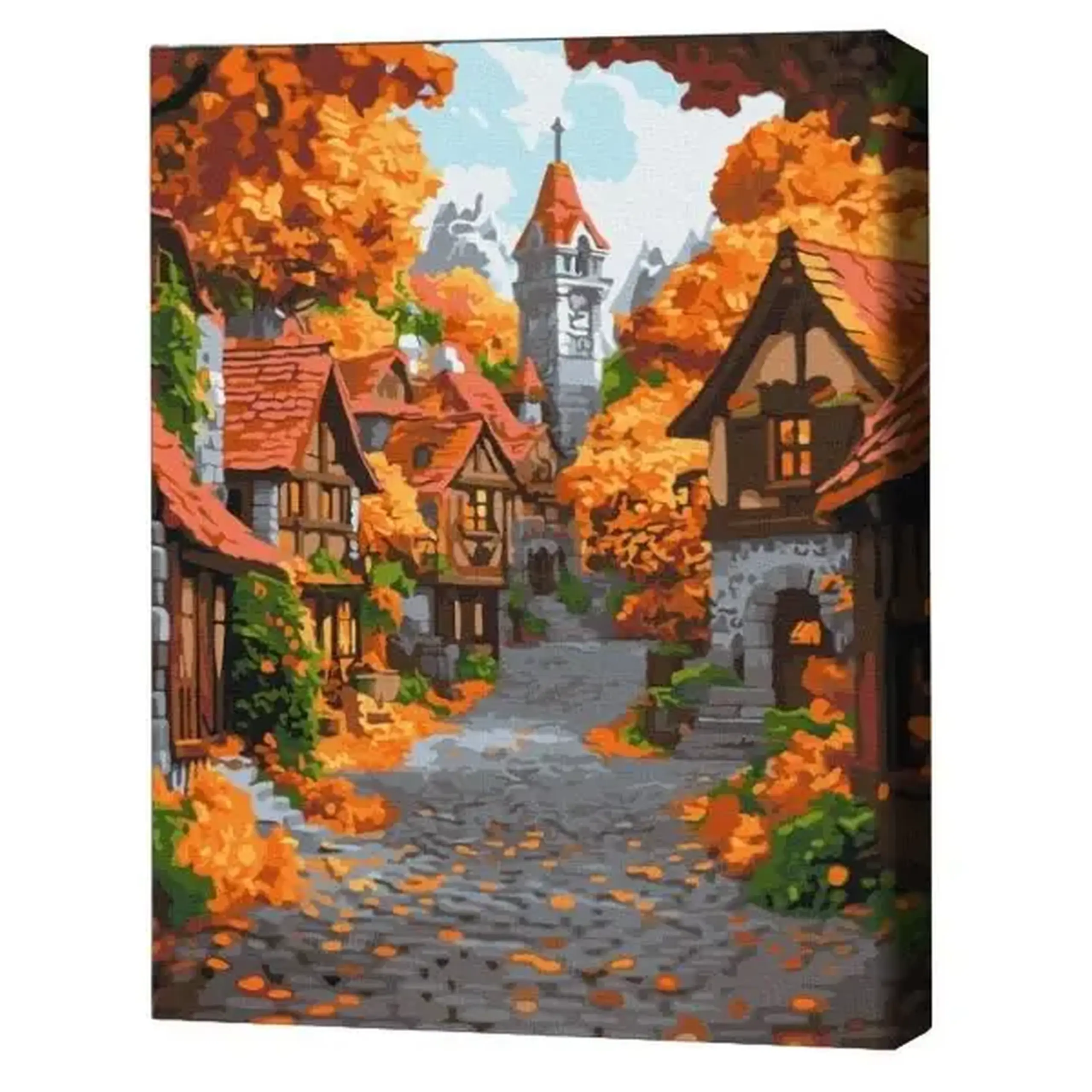 Pictură pe numere 40х50 cm (fără cutie) – Orășelul din octombrie.