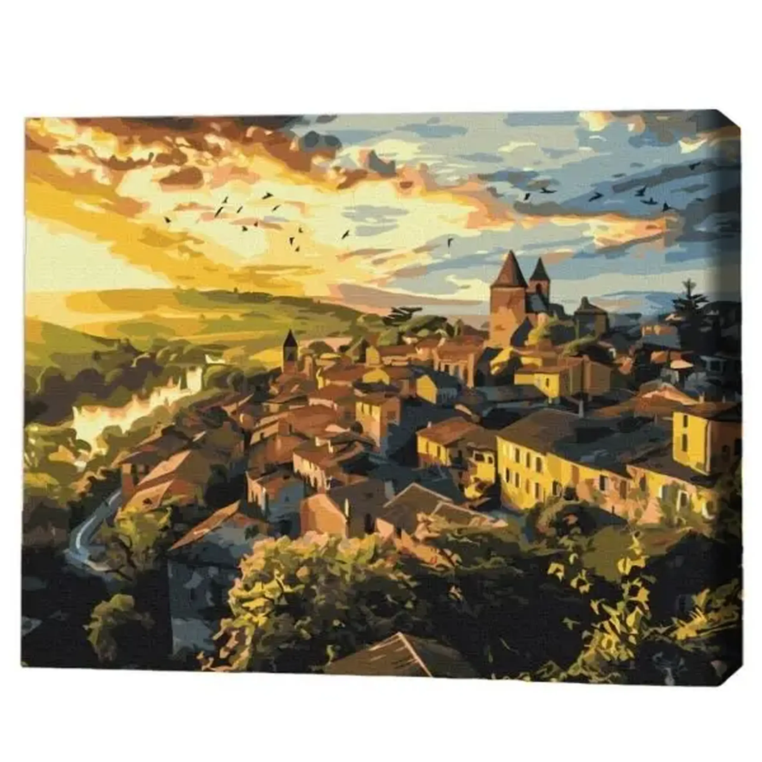 Pictură pe numere 40х50 cm (fără cutie) – Păsări deasupra turnurilor.