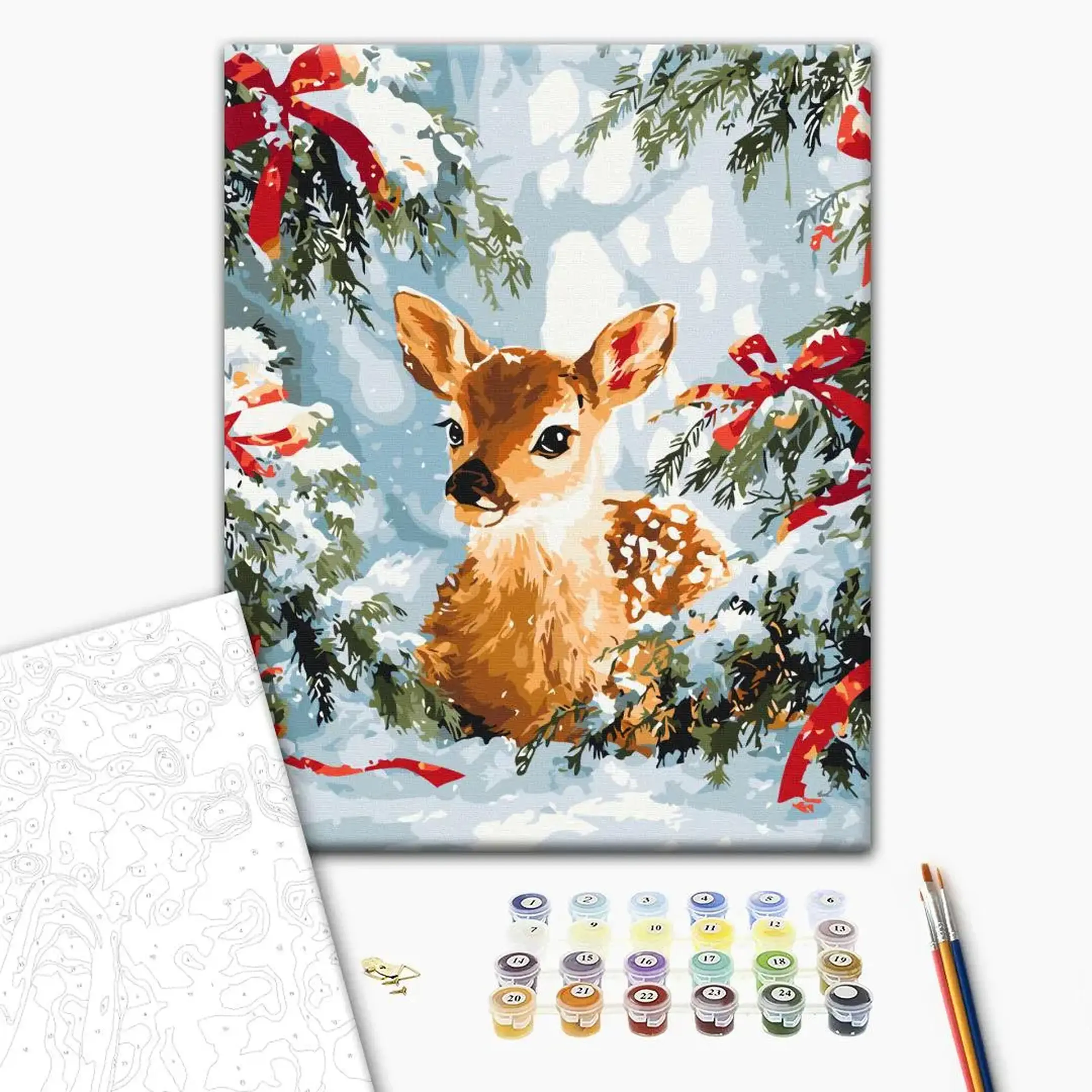 Pictură pe numere 40*50 cm (în cutie) – Poveste printre brazi.