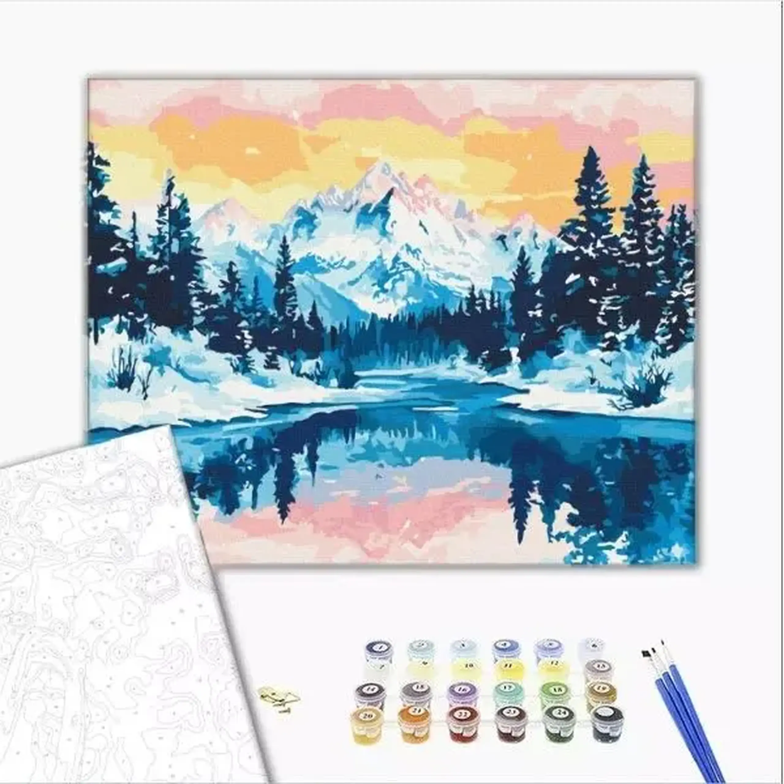 Pictură pe numere 40х50 cm (fără cutie) – Vârfuri argintii.