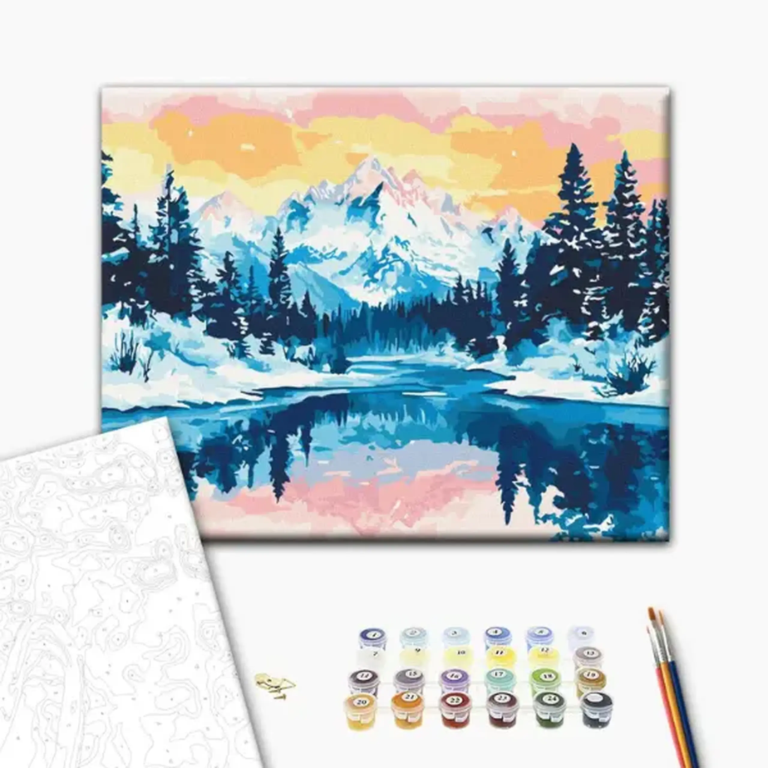 Pictură pe numere 40*50 cm (în cutie) – Vârfuri argintii.