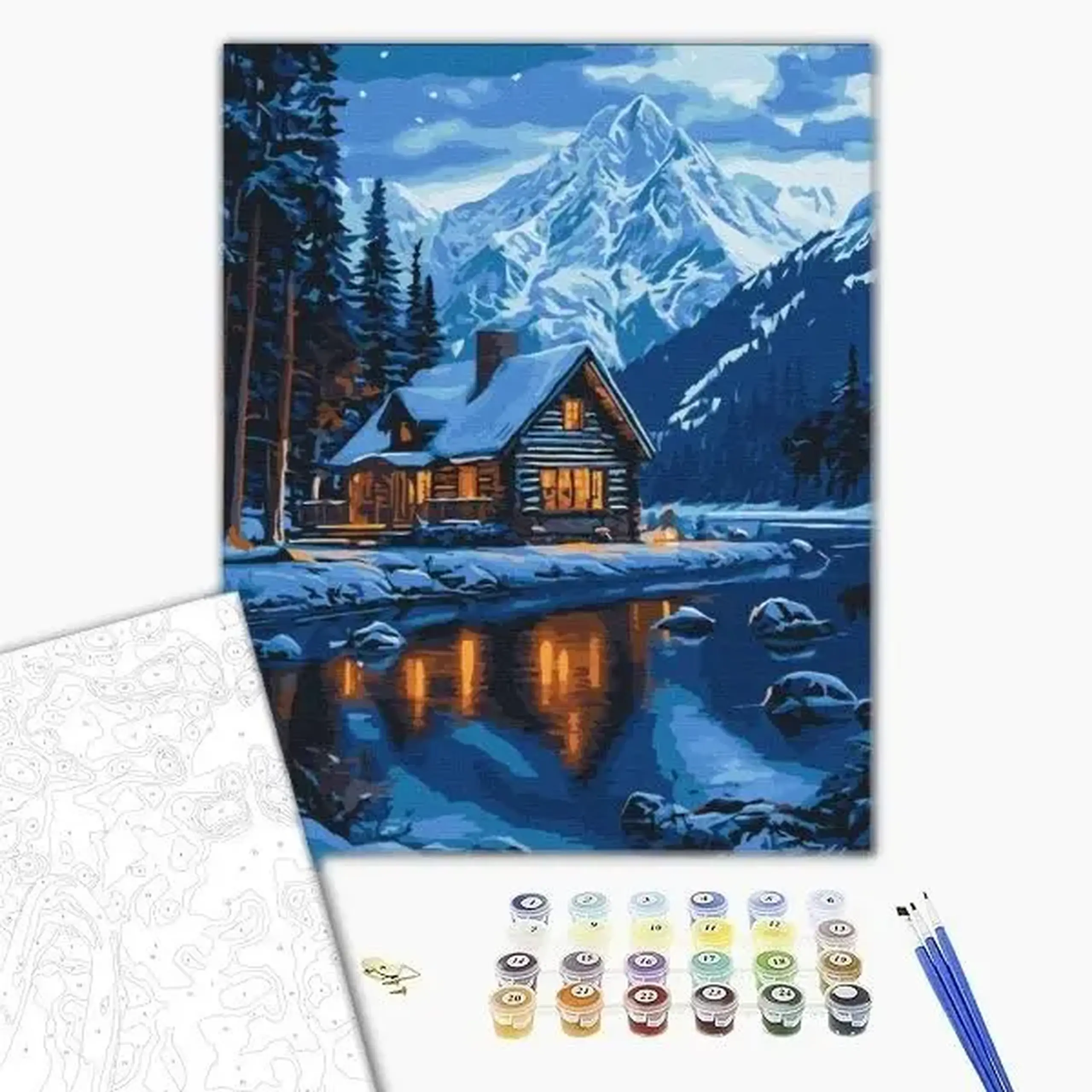 Pictură pe numere 40х50 cm (fără cutie) – Oglinda înghețată a lacului.