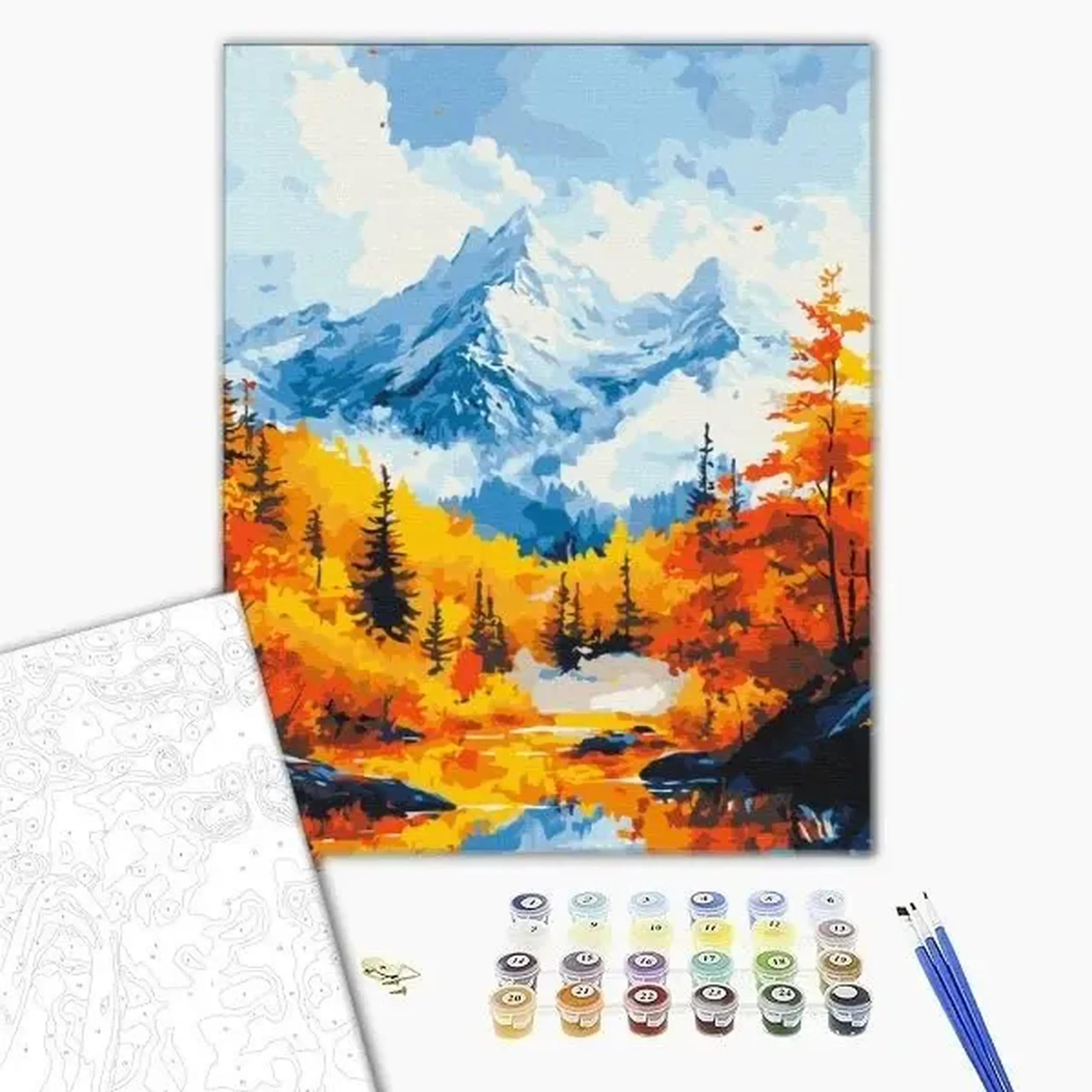Pictură pe numere 40х50 cm (fără cutie) – Toamna aurie în munți.