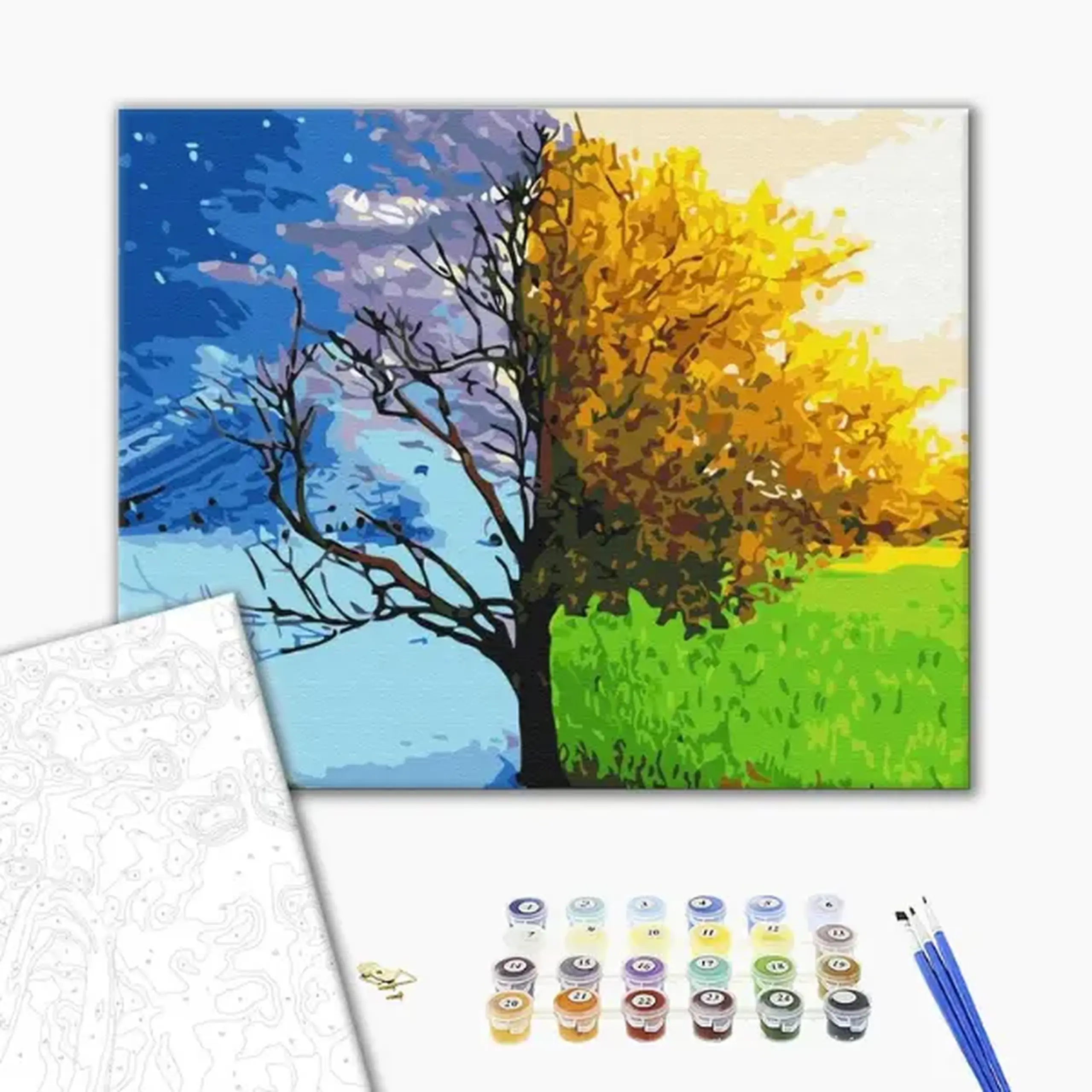 Pictură pe numere 40*50 cm (în cutie) – Schimbarea anotimpurilor.
