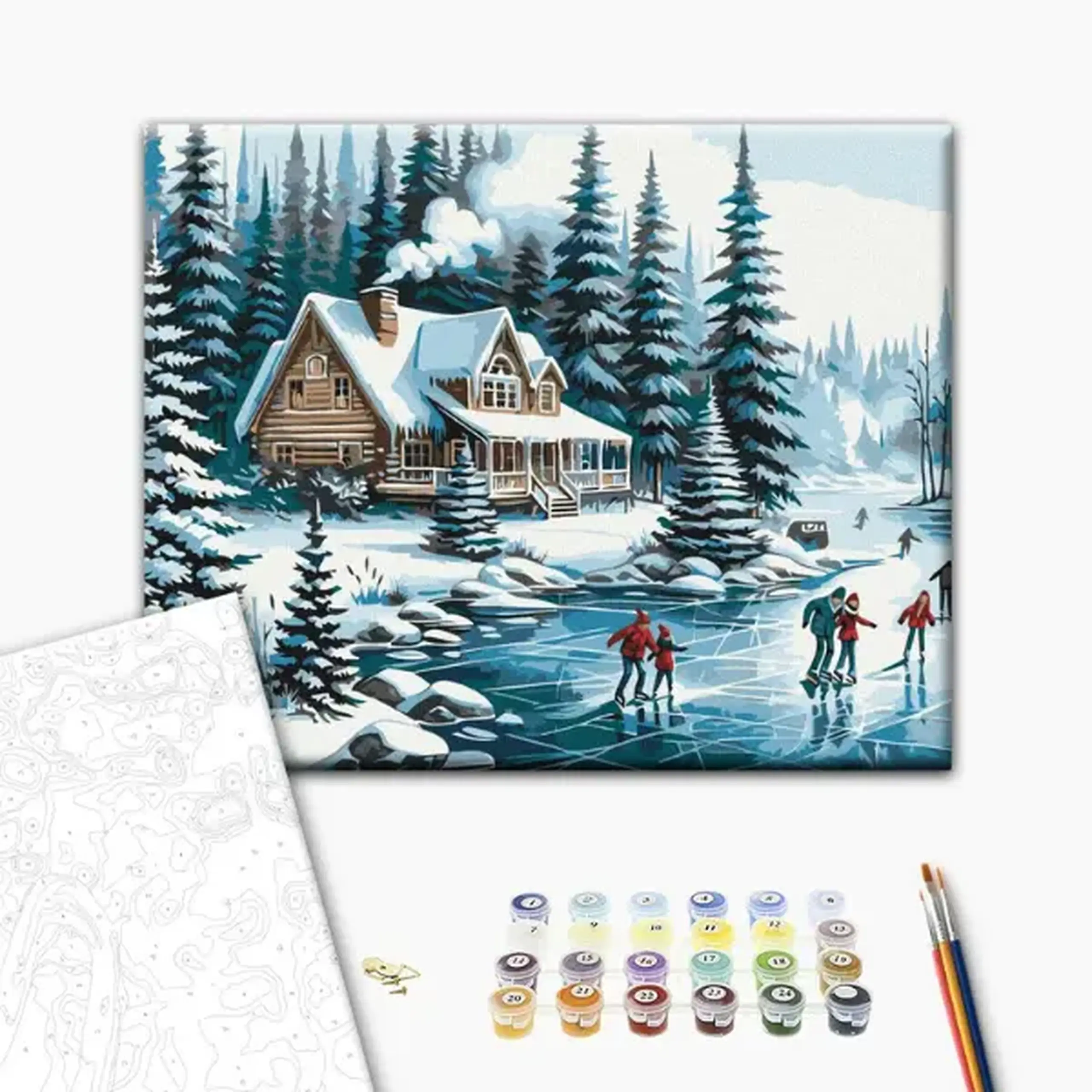 Pictură pe numere 40*50 cm (în cutie) – Vacanță de iarnă.