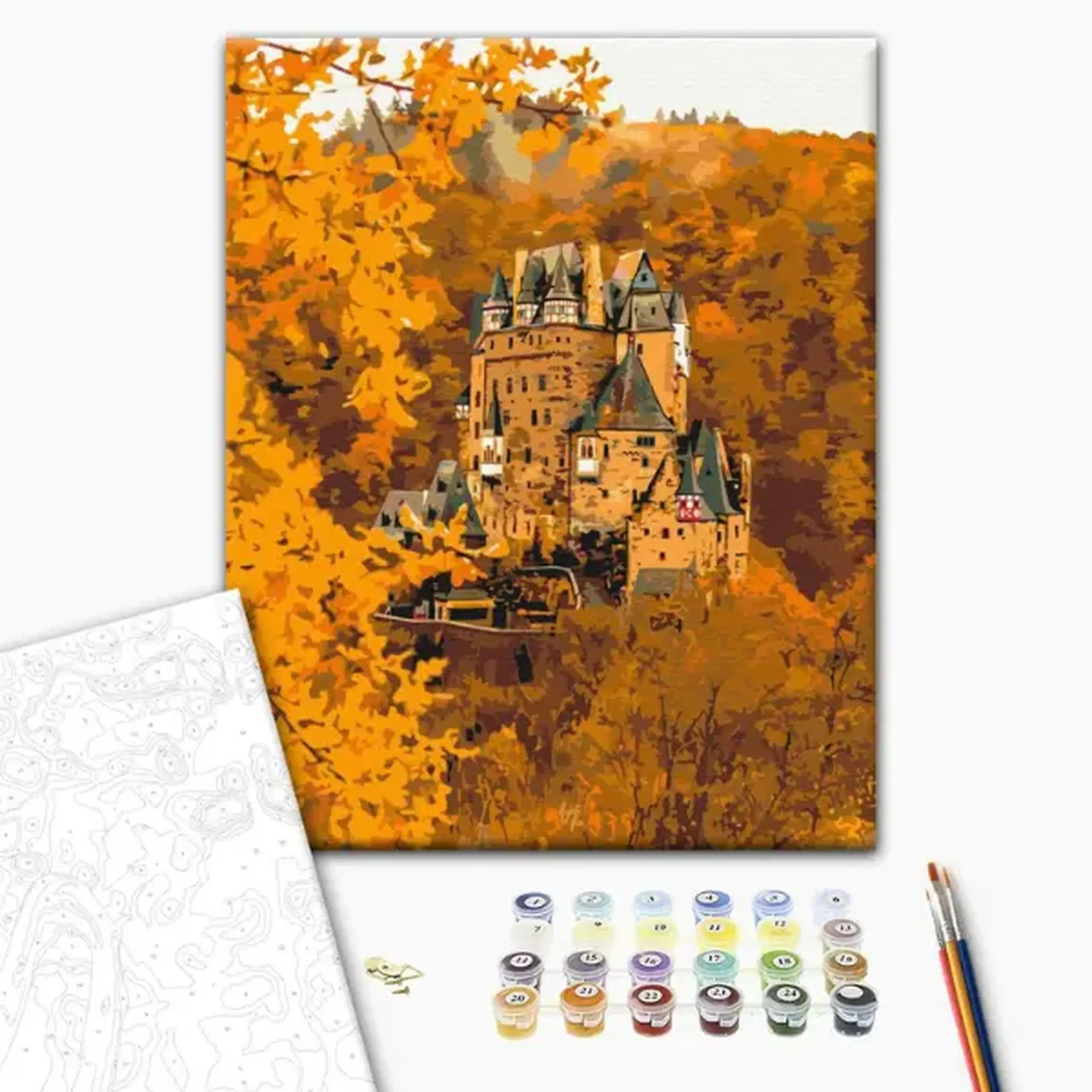 Pictură pe numere 40*50 cm (în cutie) – Castel de toamnă.