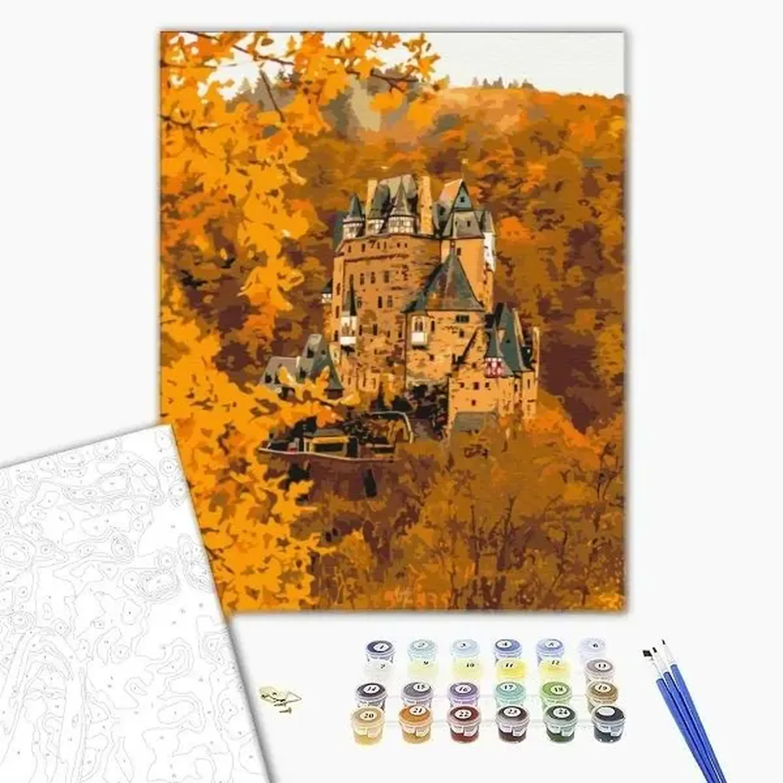 Pictură pe numere 40х50 cm (fără cutie) – Castel de toamnă.