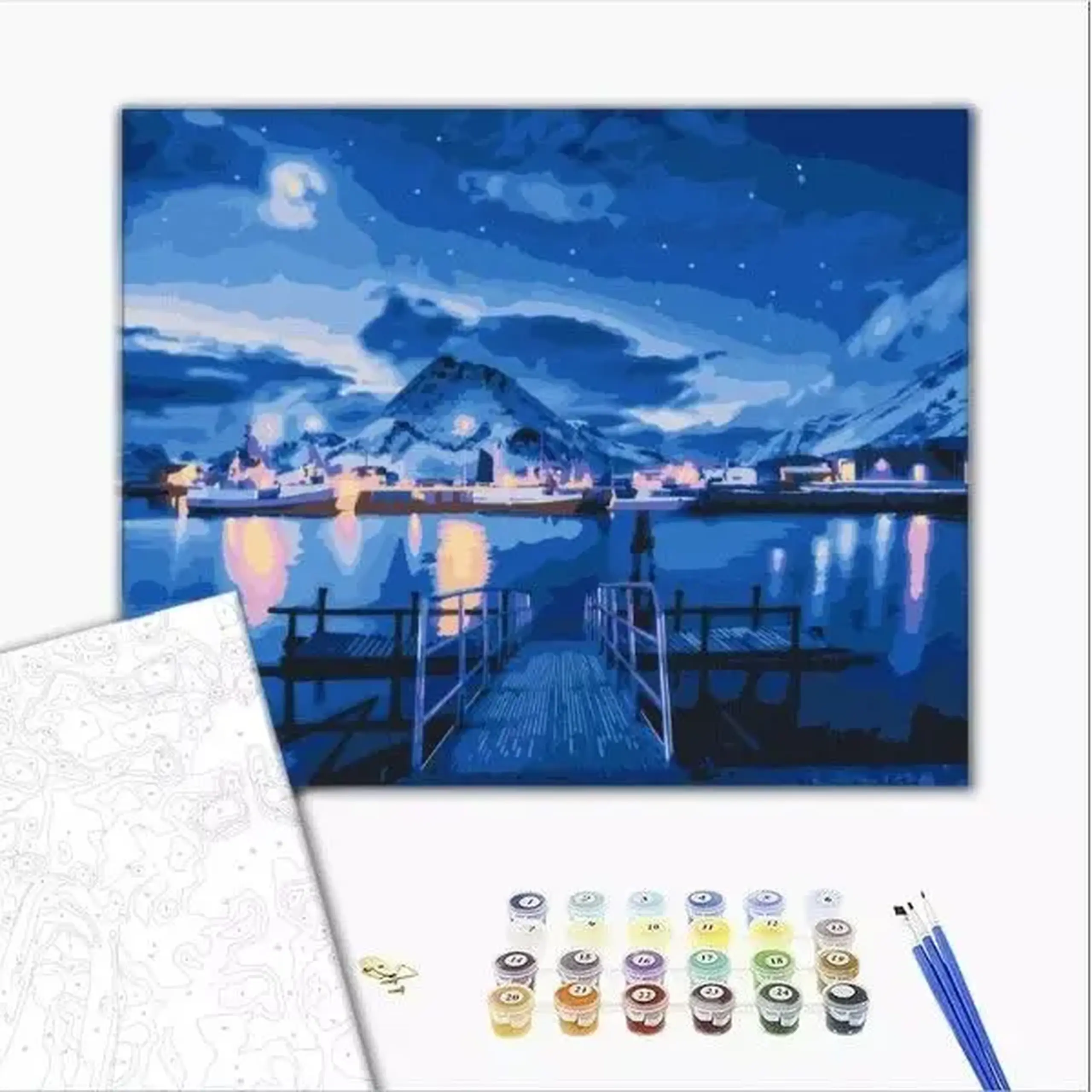 Pictură pe numere 40х50 cm (fără cutie) – Sclipiri ale aurorei boreale.