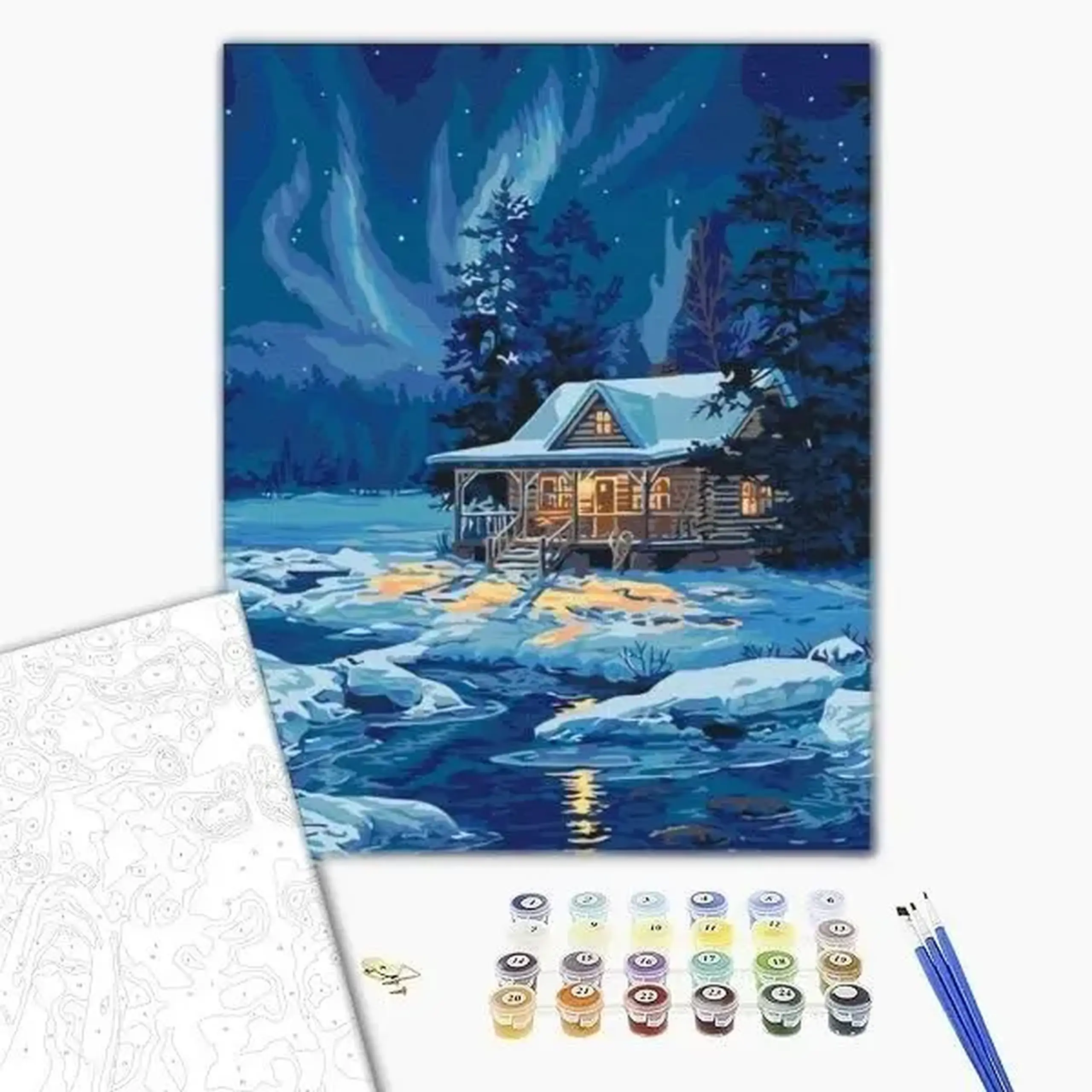 Pictură pe numere 40х50 cm (fără cutie) - Aurora polară