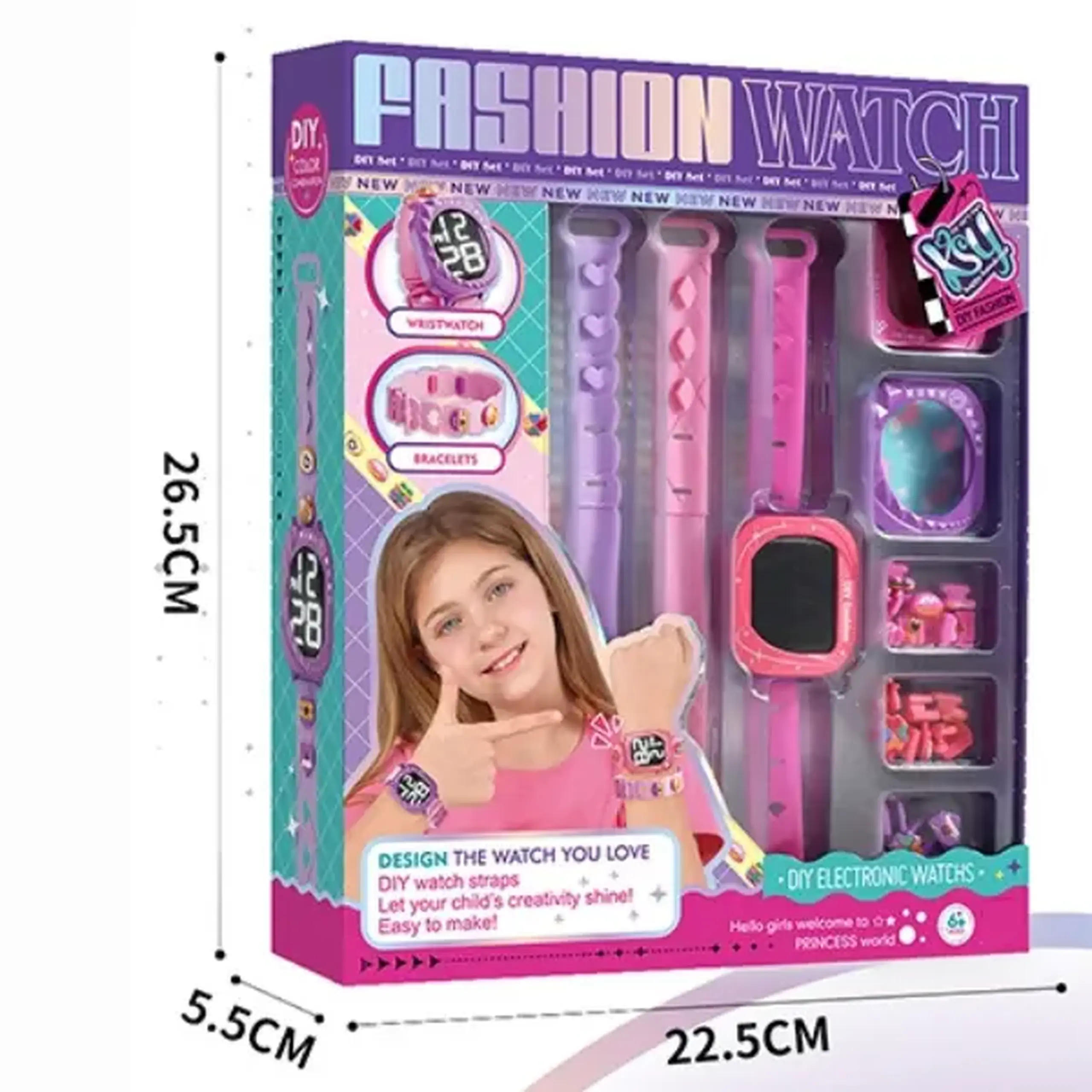 Set interactiv pentru copii „Ceasuri la modă” cu accesorii