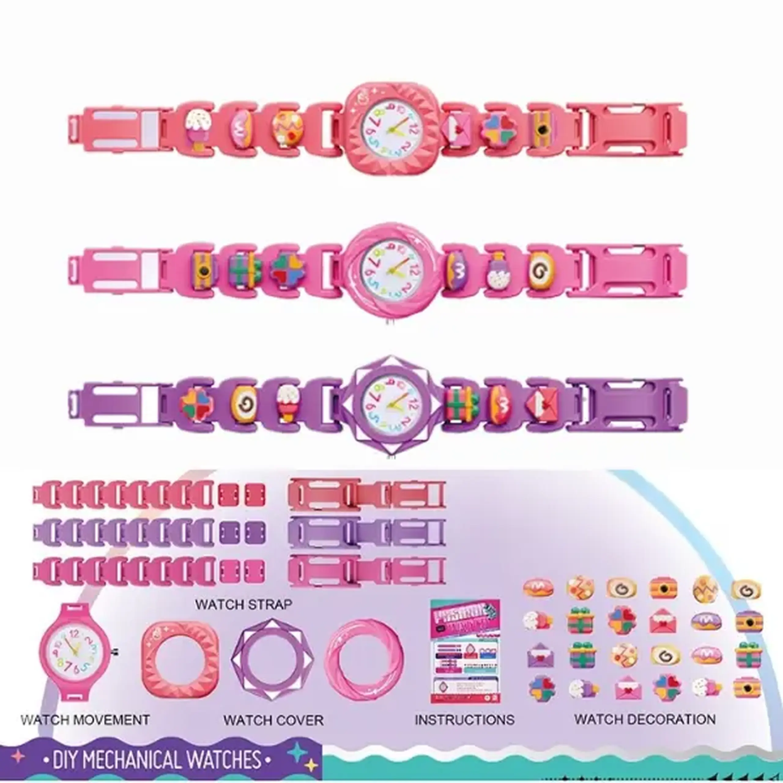 Set creativ pentru fete „Ceasuri la modă” cu accesorii