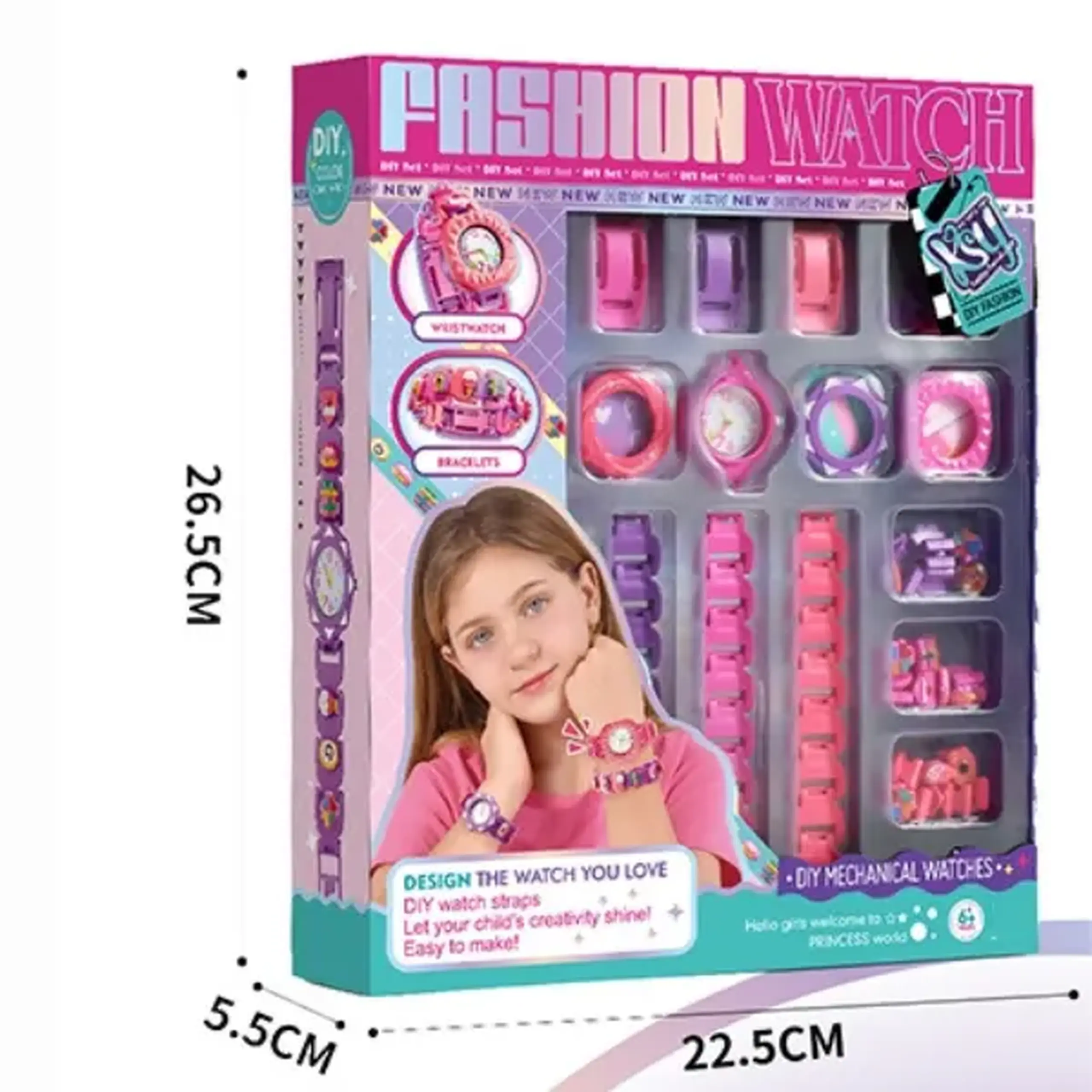 Set creativ pentru fete „Ceasuri la modă” cu accesorii