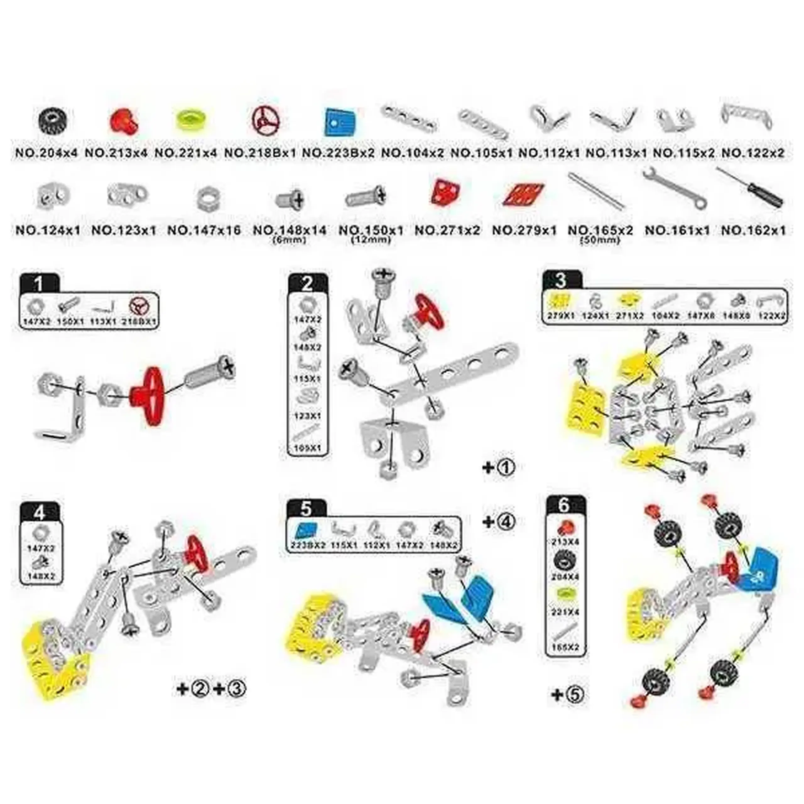 Set de construcție metalic „Buldozer” – 64 piese