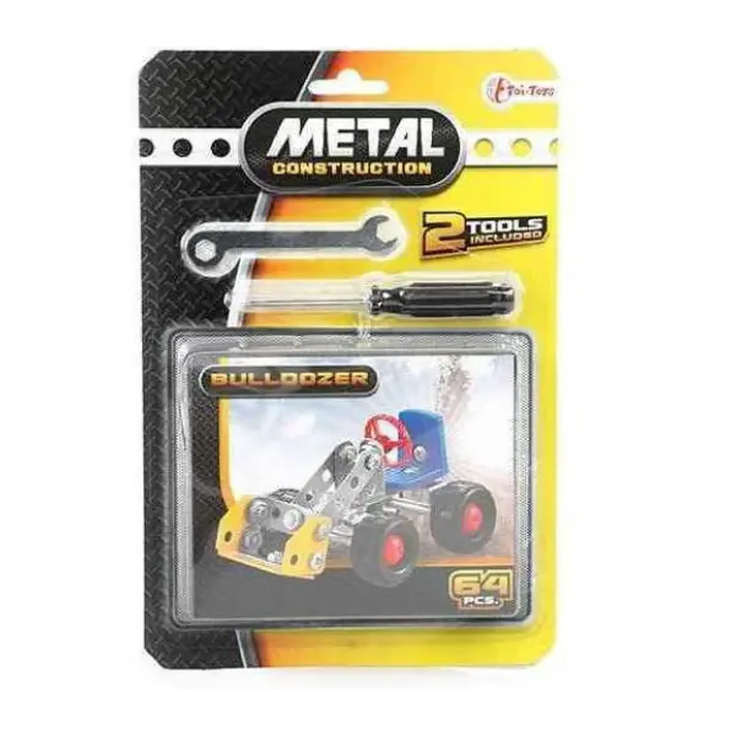 Set de construcție metalic „Buldozer” – 64 piese