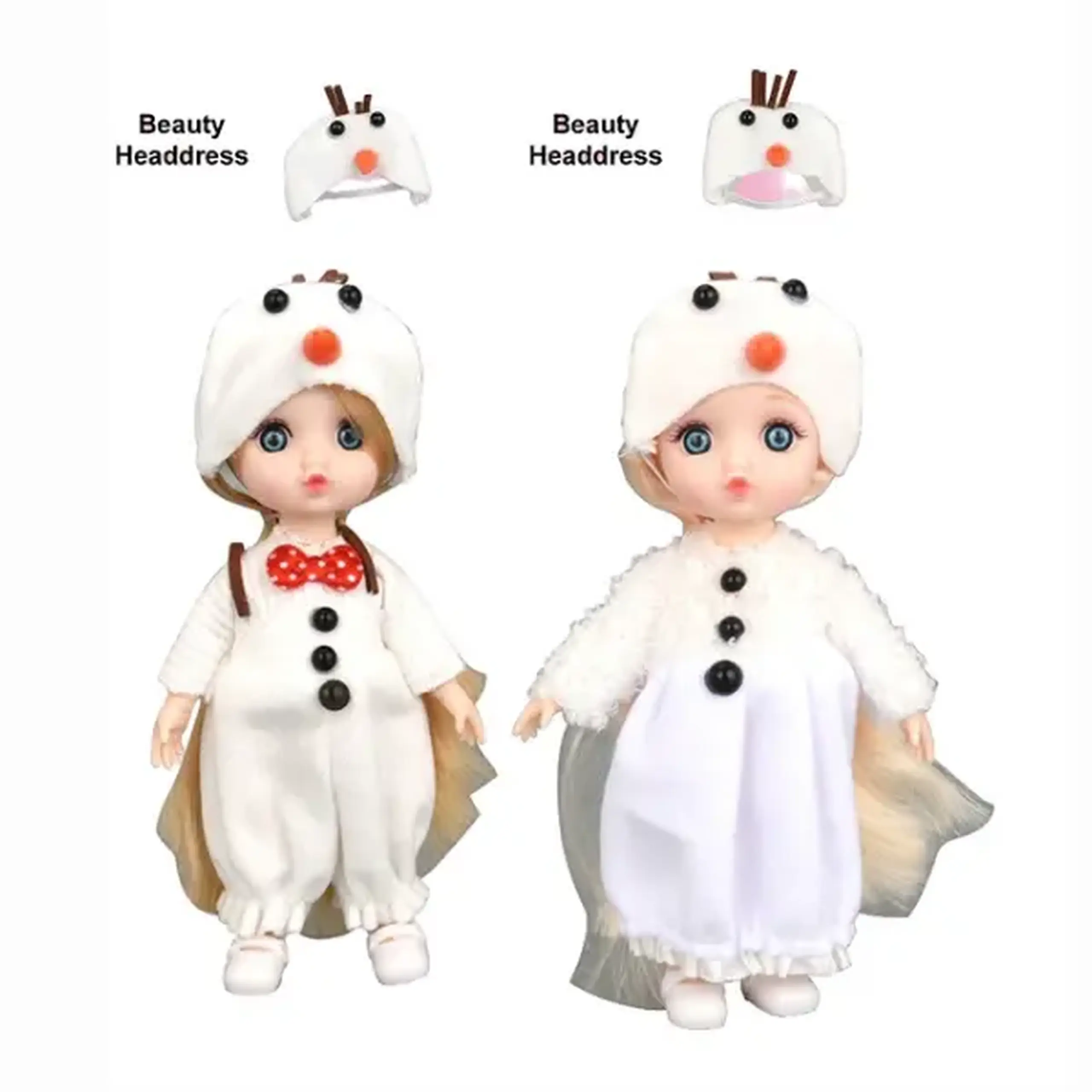Păpușică drăguță în costum de om de zăpadă, 2 modele