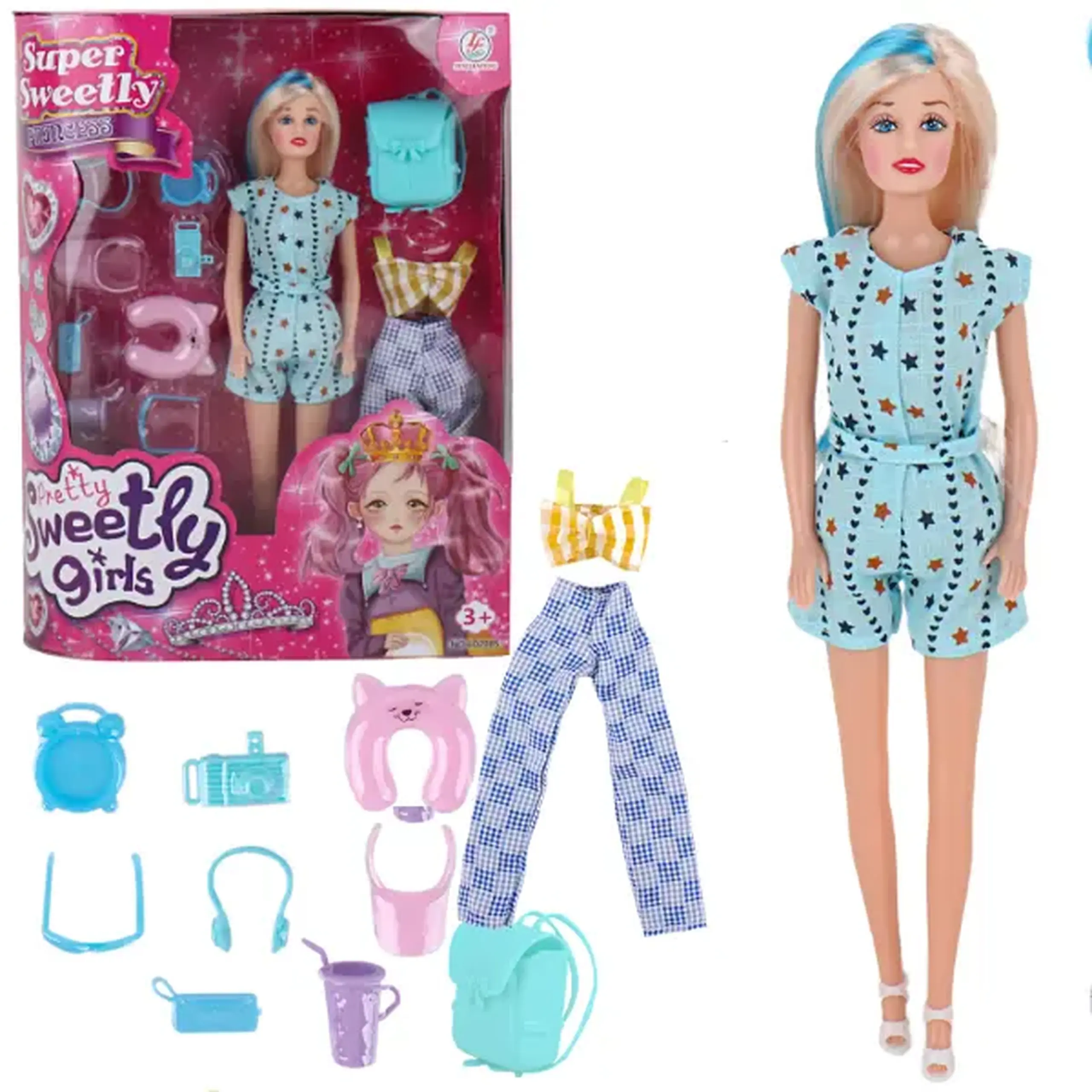 Păpușa cu accesorii pentru călătorie, 29 cm