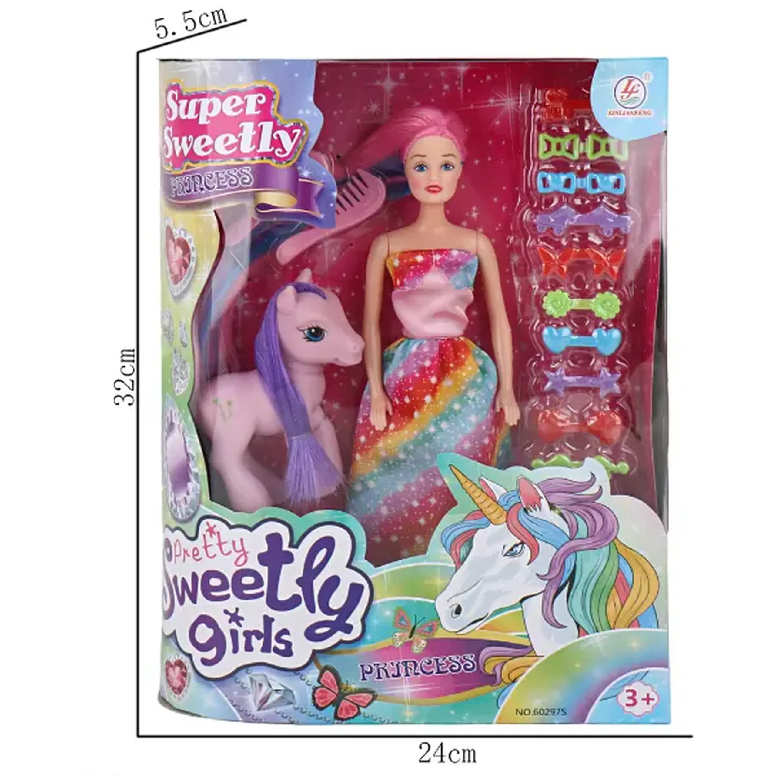 Păpușa cu accesorii pentru păr, 29 cm