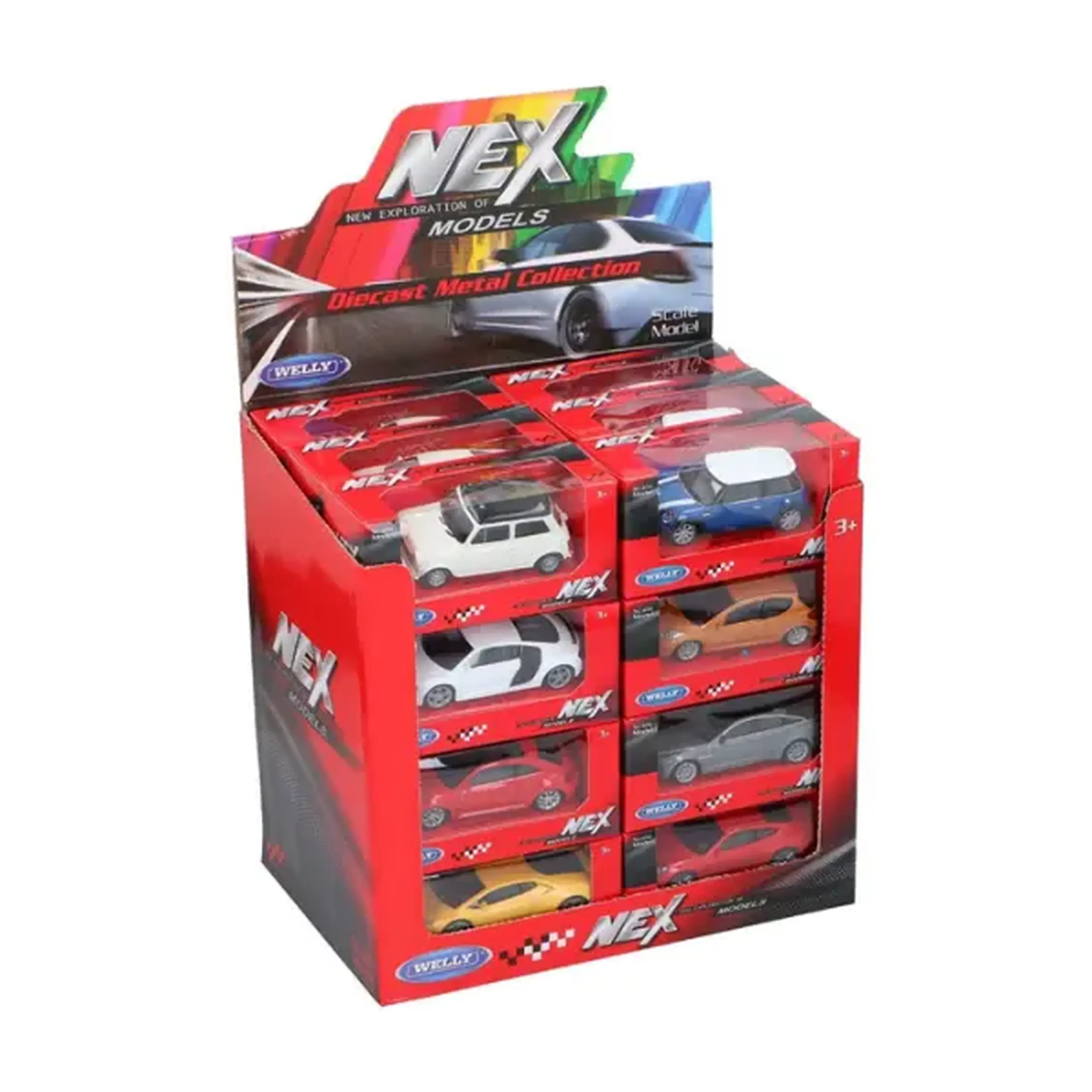 Mașini Metalice de Colecție 1:34-1:39 WELLY, 12 modele (25A)
