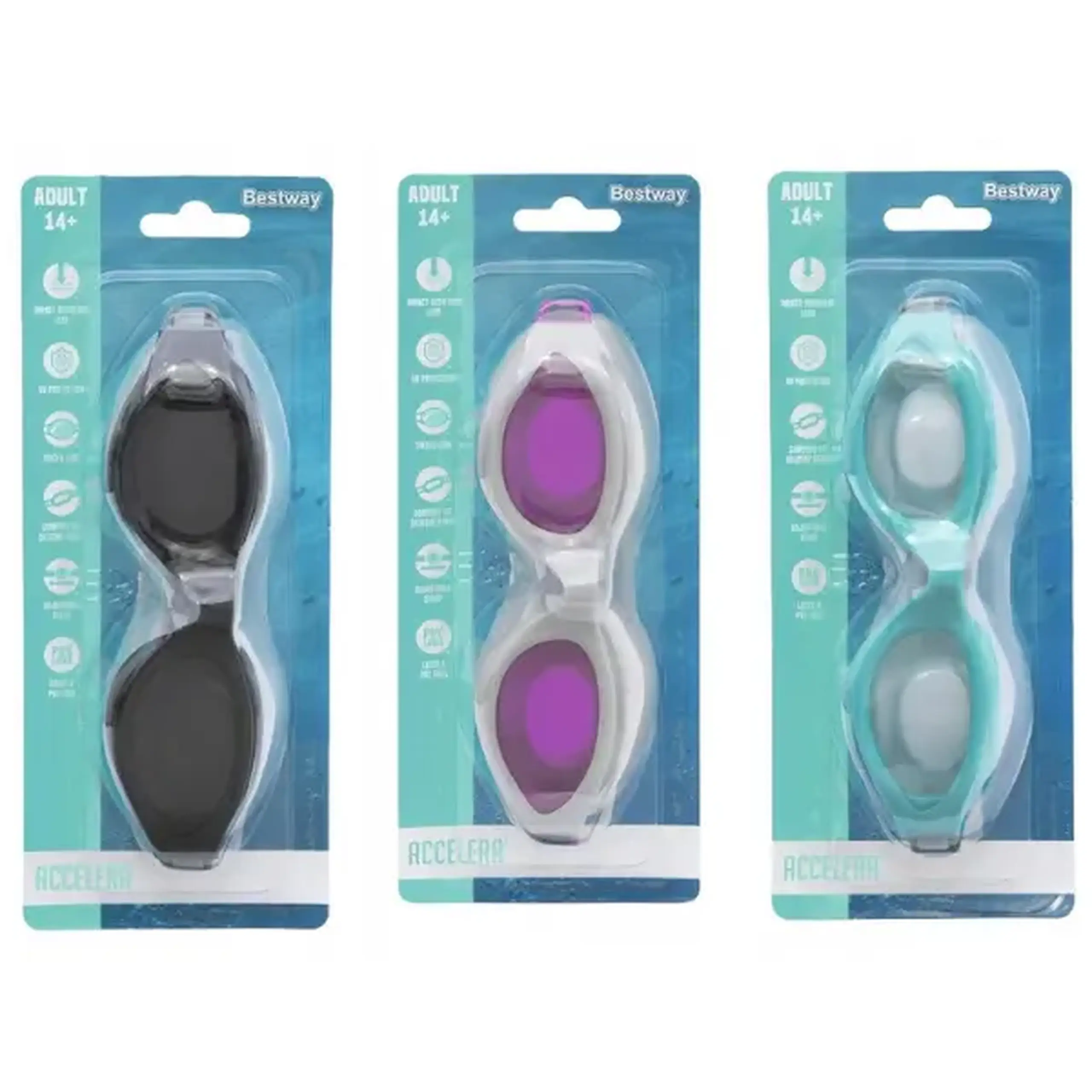 Bestway Ochelari de înot, 14+, 3 culori