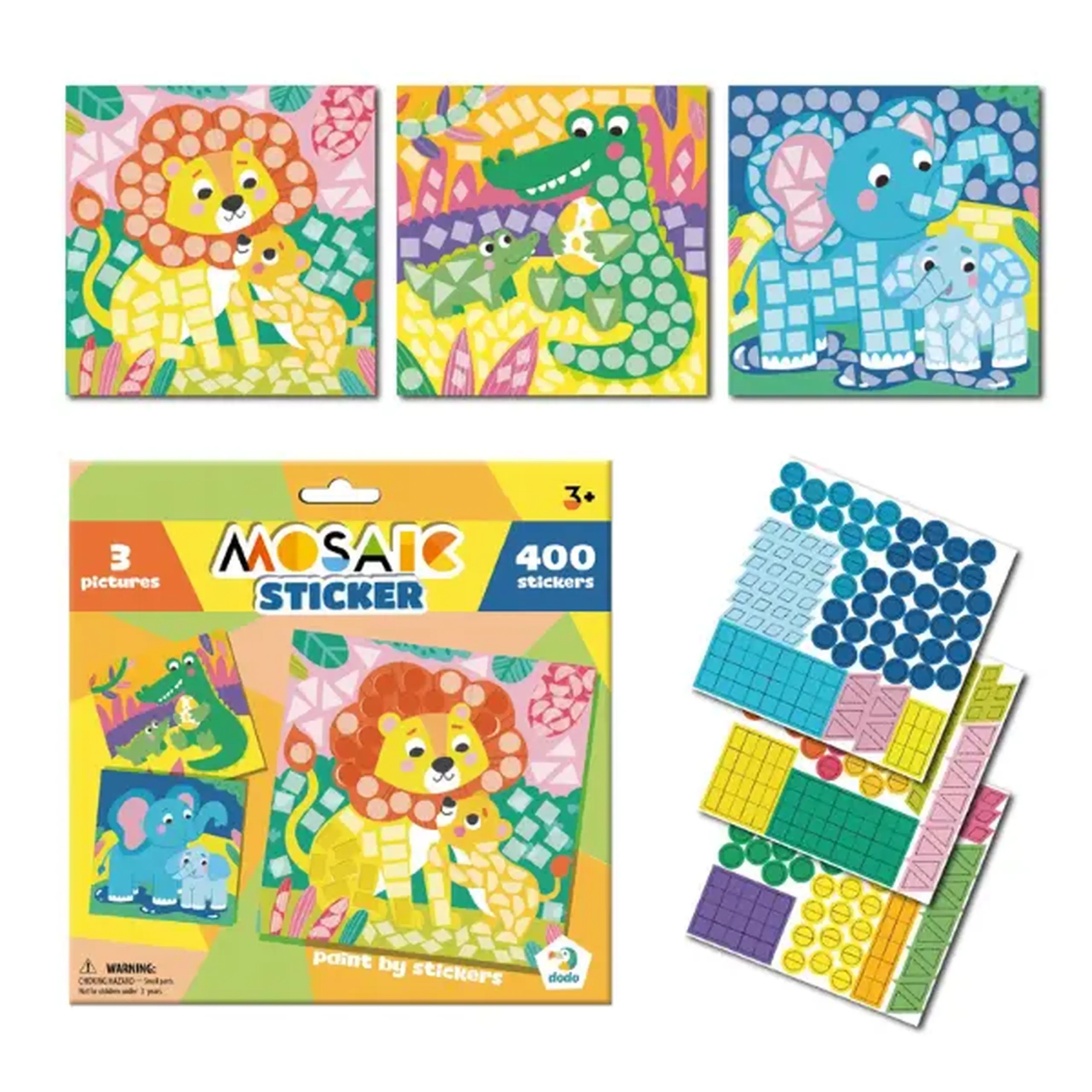 Mozaic cu abțibilduri "Zoo", 400 elem.