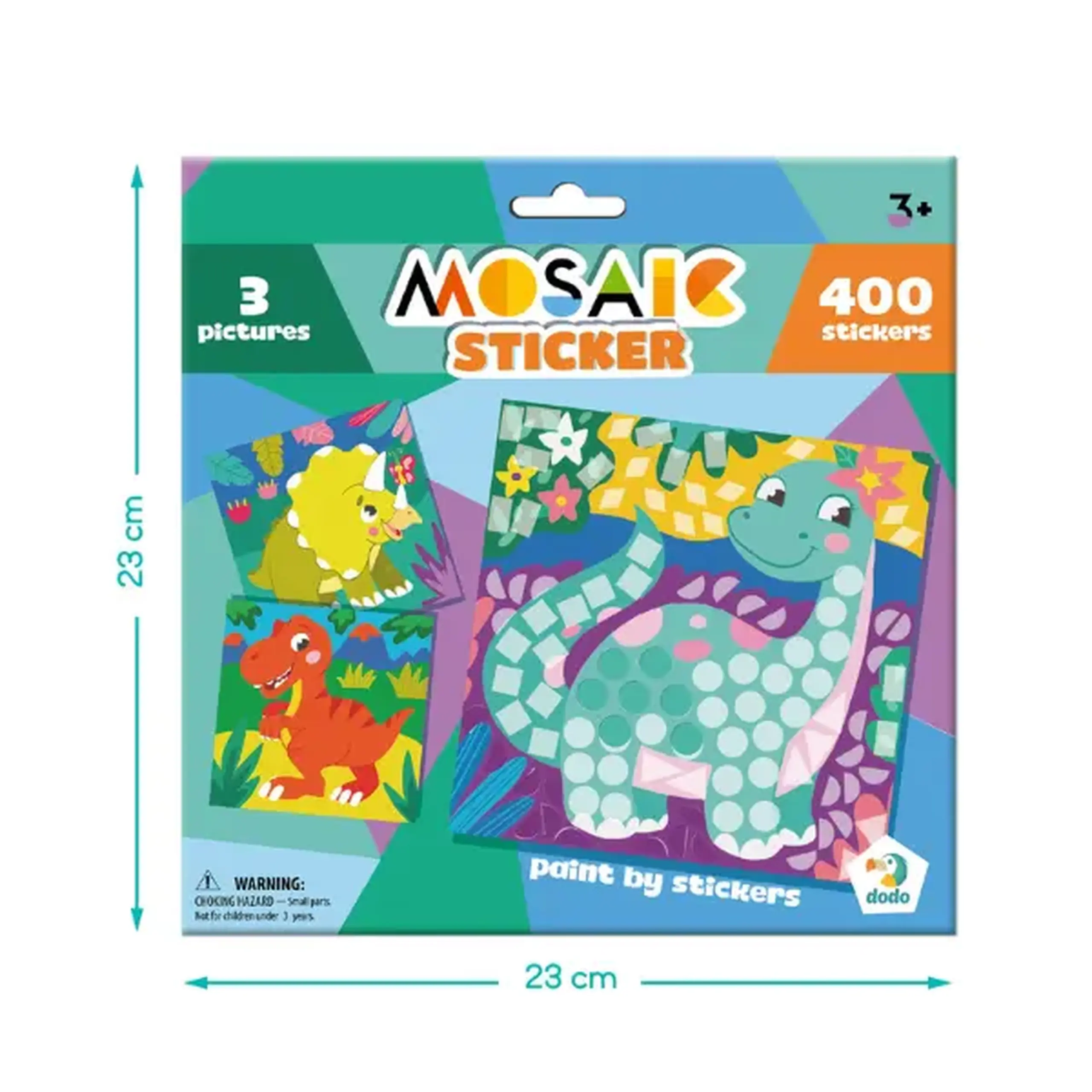 Mozaic cu abțibilduri "Dinozauri", 400 elem.