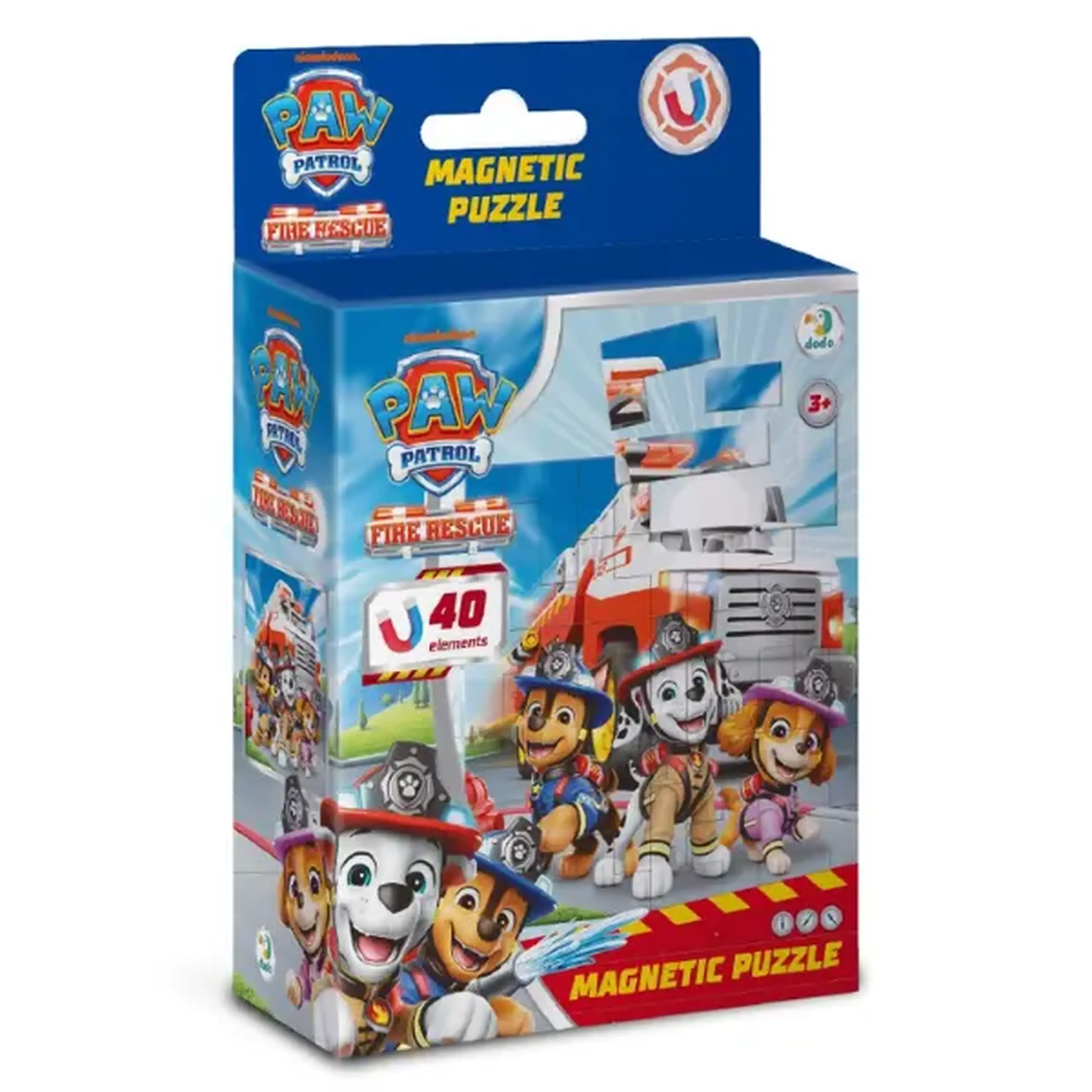 Puzzle magnetic "Pompierii", seria Patrula cățelușilor, 40 elem.