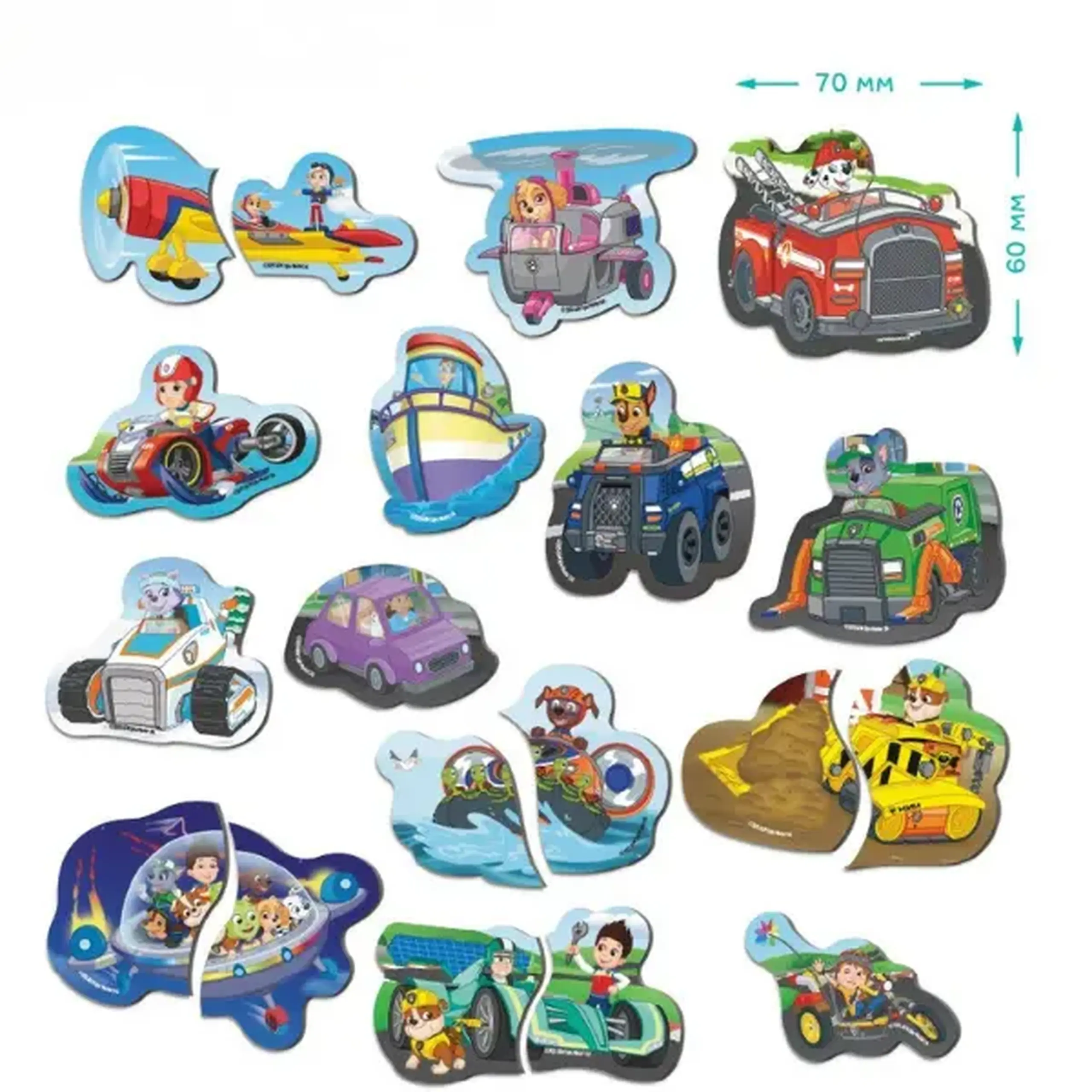 Set magneți "Aventuri pe drum", seria Patrula cățelușilor, 20 elem.