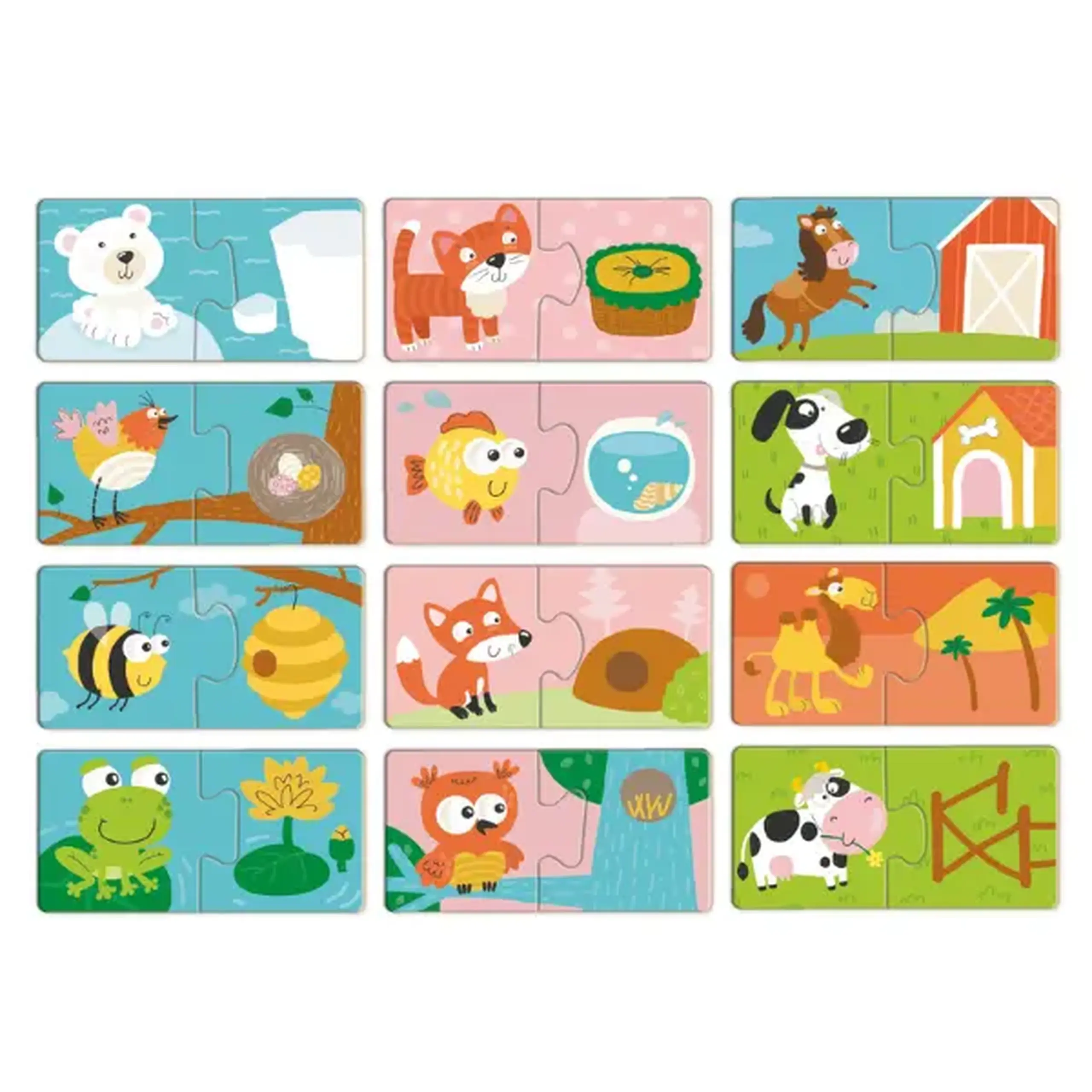 Puzzle DUO "Animalele și căsuțele lor", 24 elem.