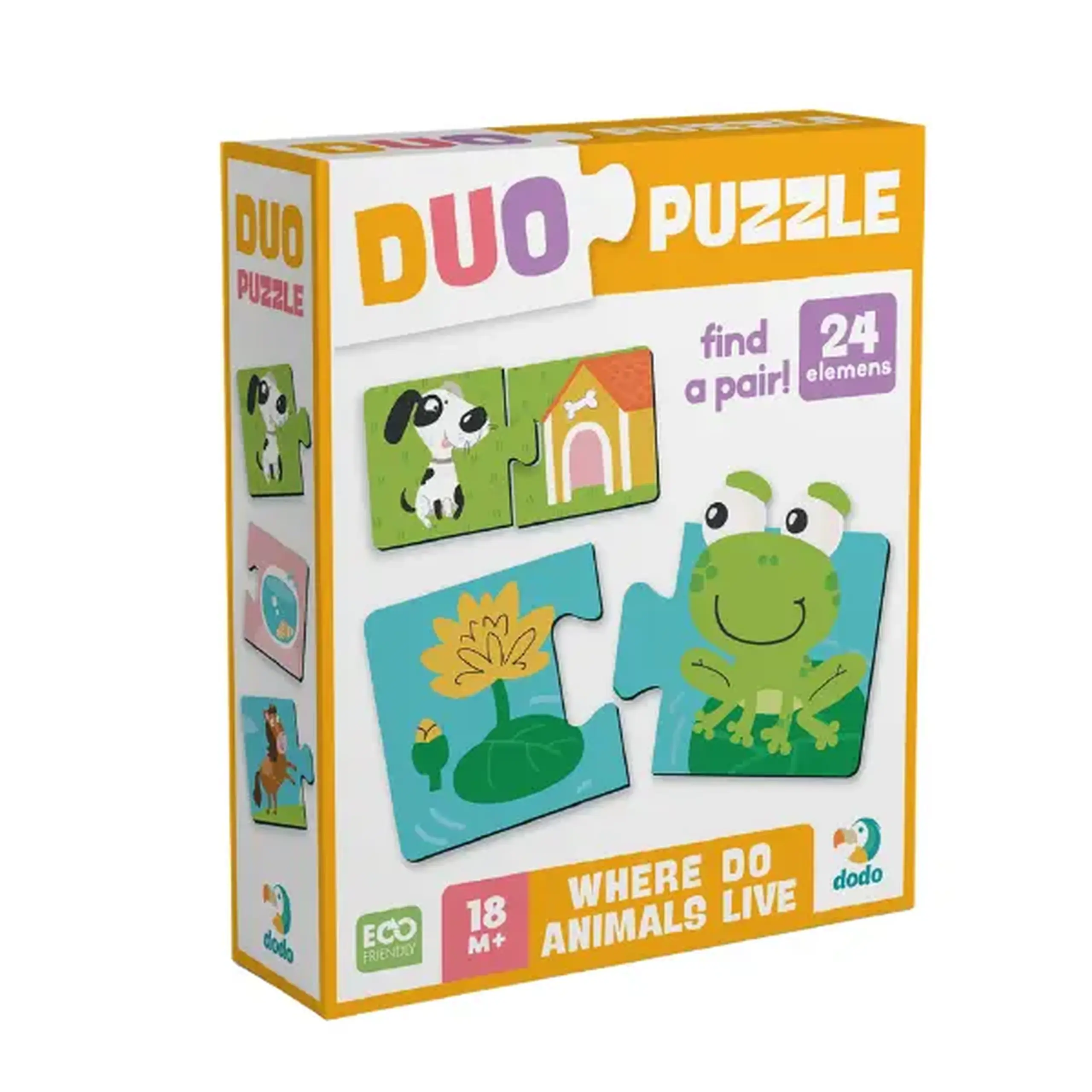 Puzzle DUO "Animalele și căsuțele lor", 24 elem.