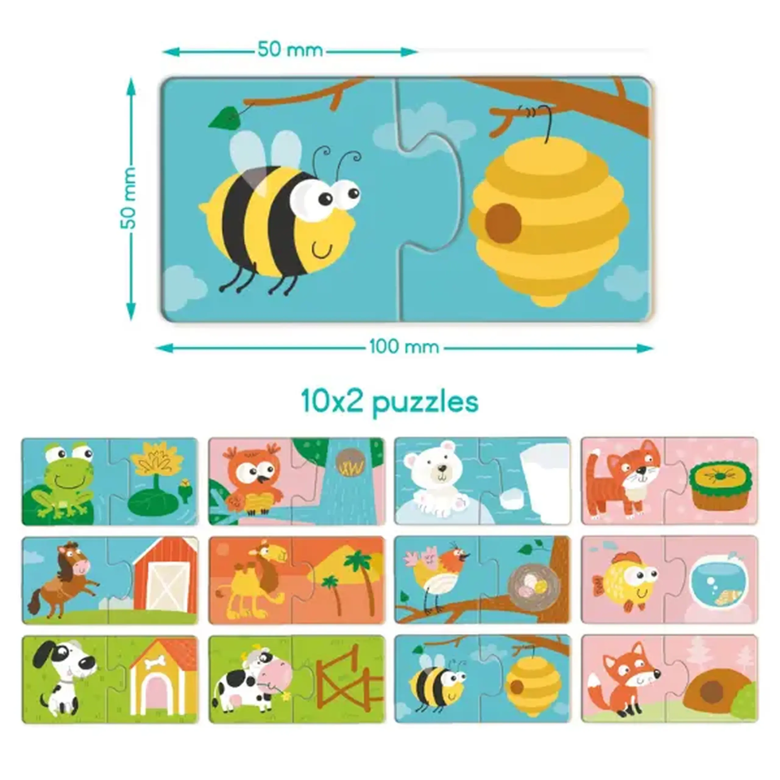 Puzzle DUO "Animalele și căsuțele lor", 24 elem.