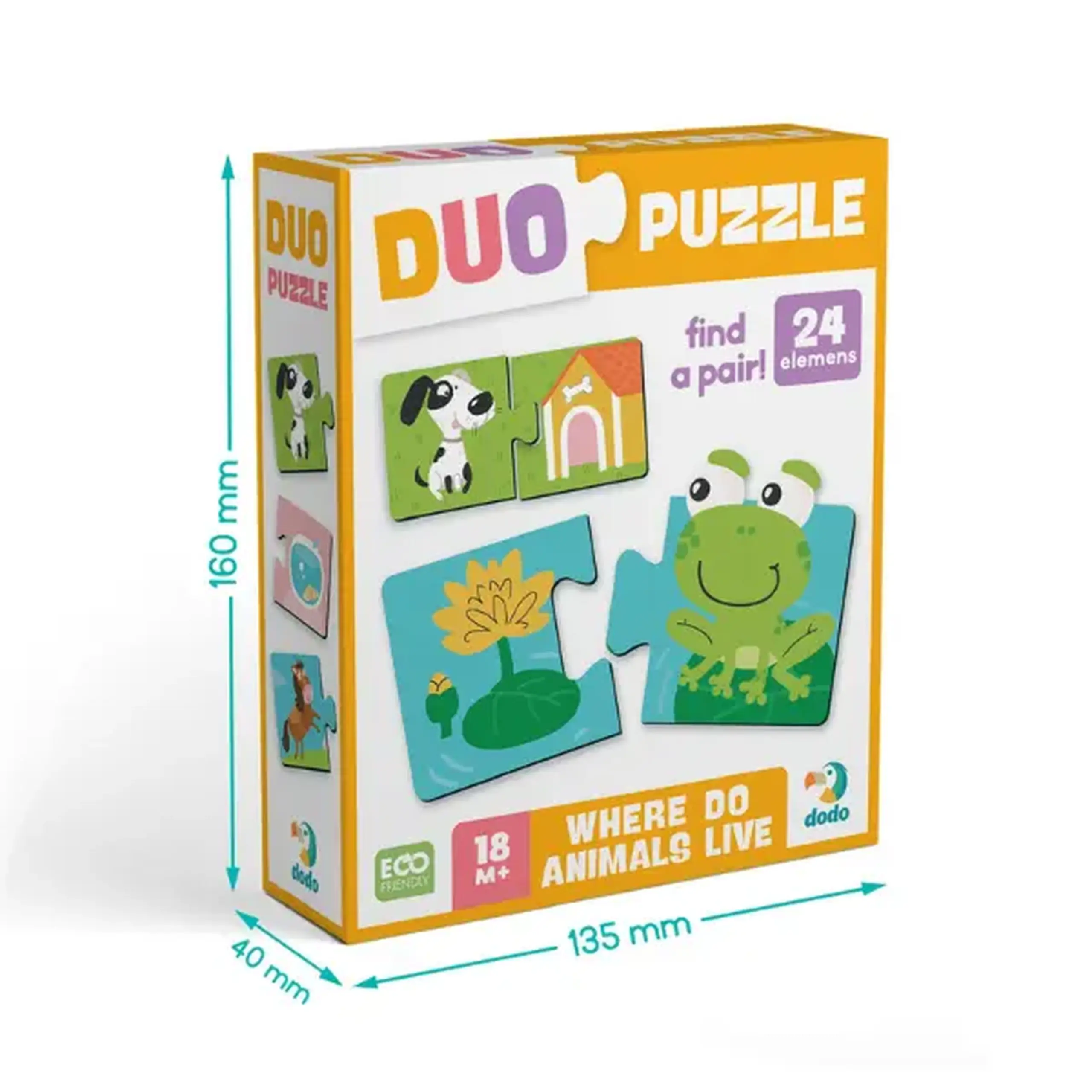 Puzzle DUO "Animalele și căsuțele lor", 24 elem.