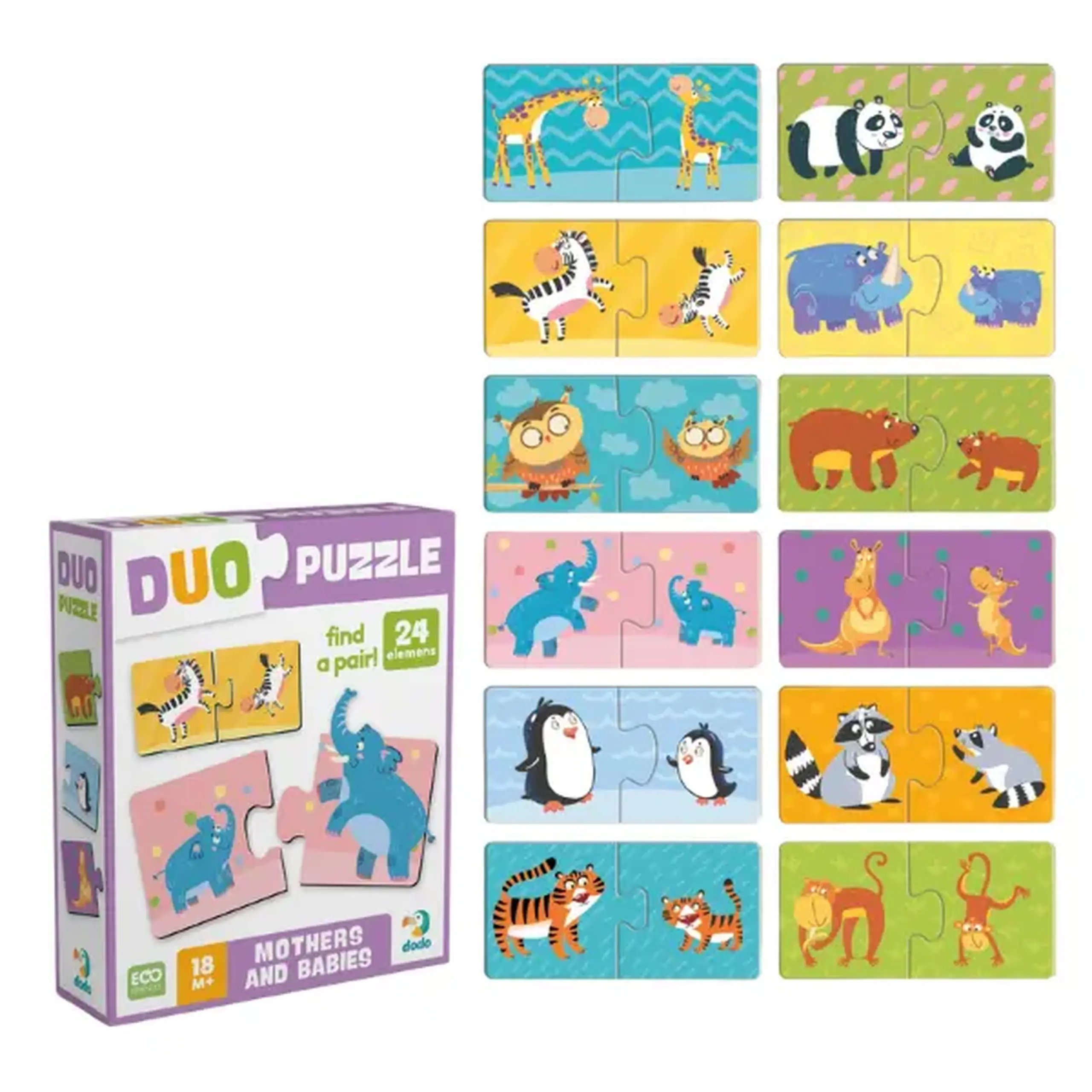 Puzzle DUO "Mama și puiul", 24 elem.