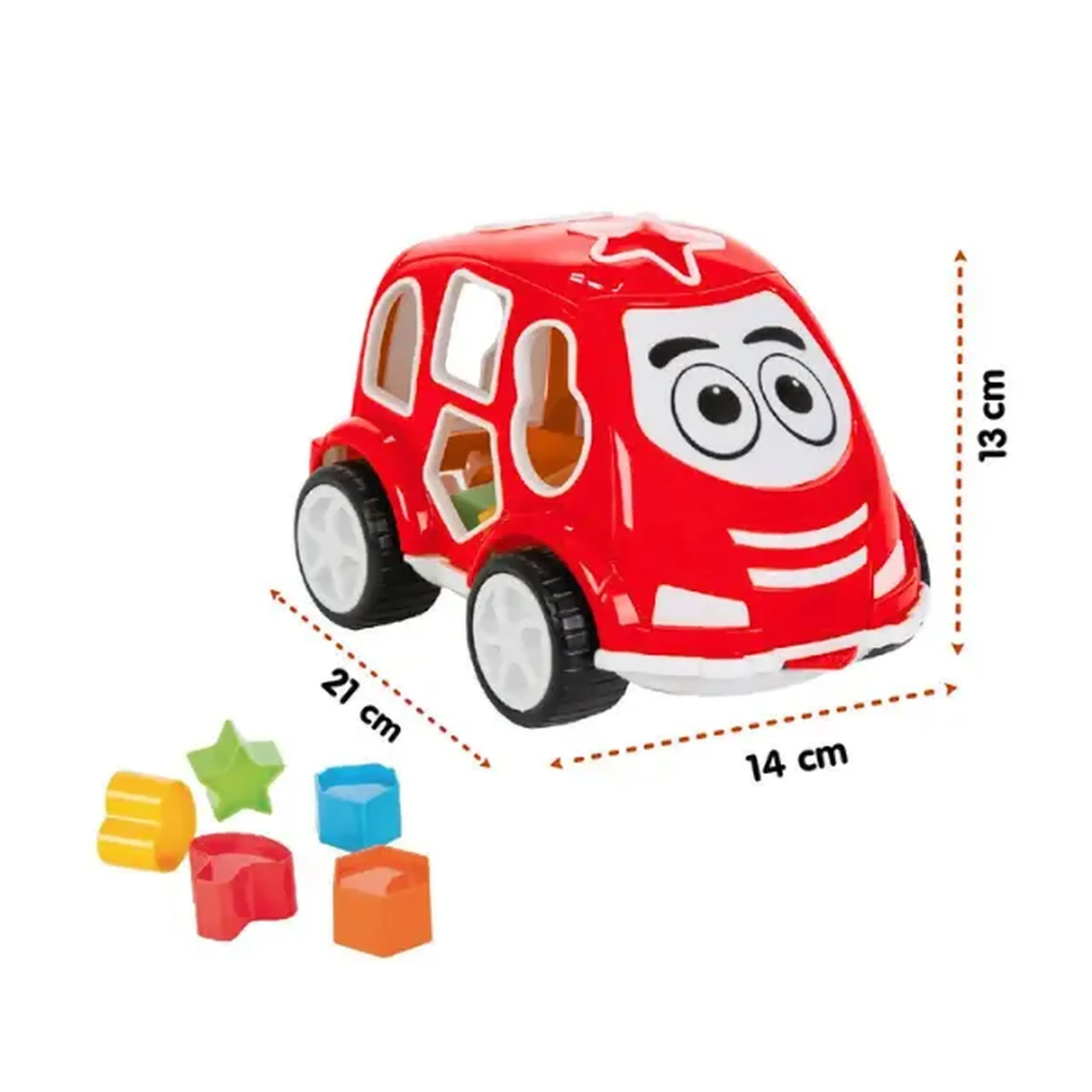 Mașină de sortare cu forme geometrice, roșie