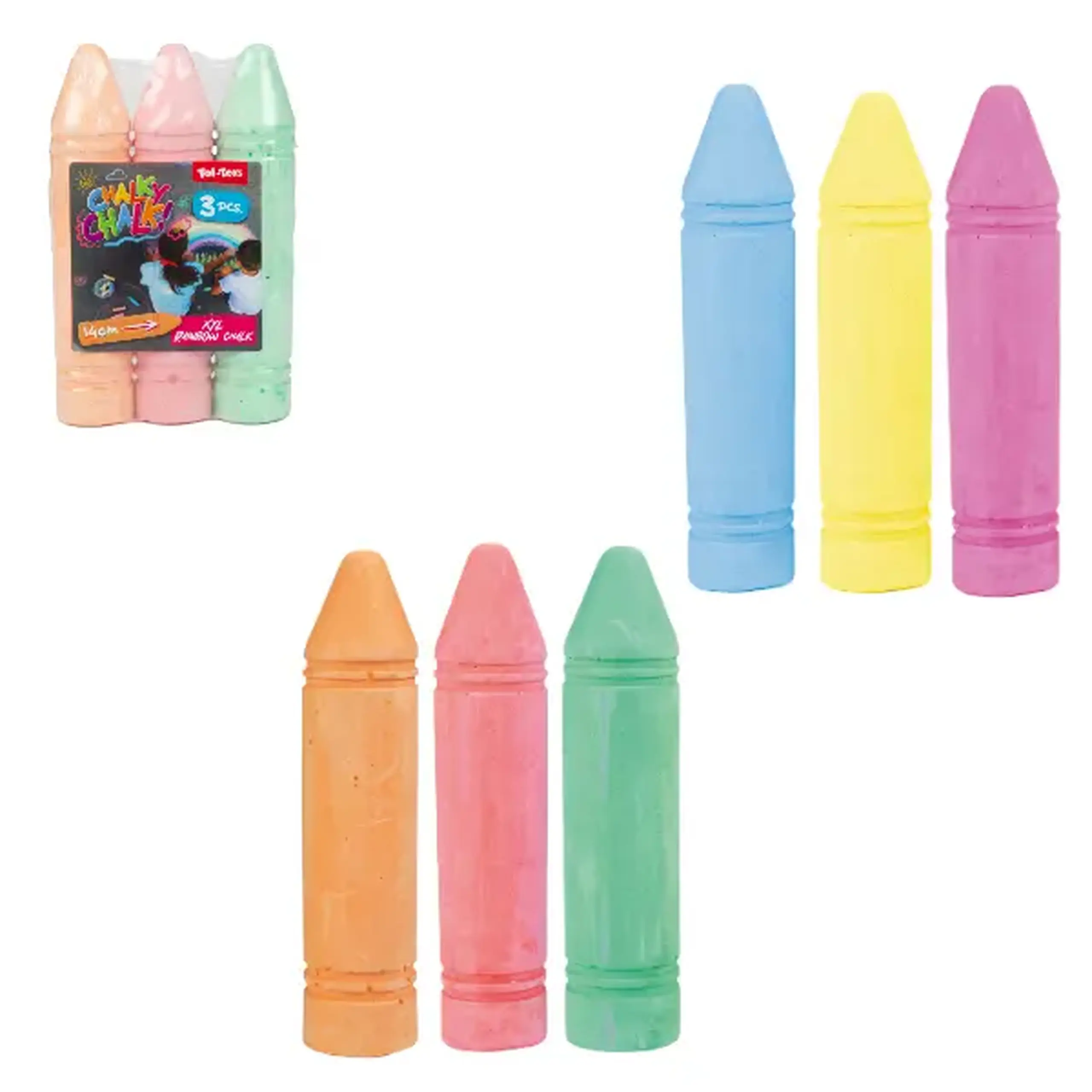 Set de cretă colorată pentru asfalt, 3 bucăți, 2 modele