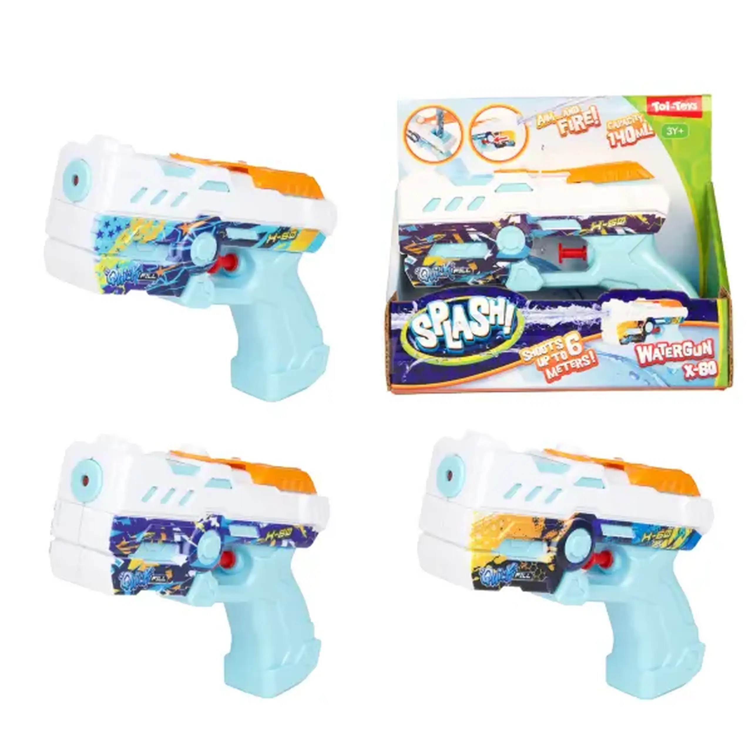 Pistol cu apă "X60", 3 modele