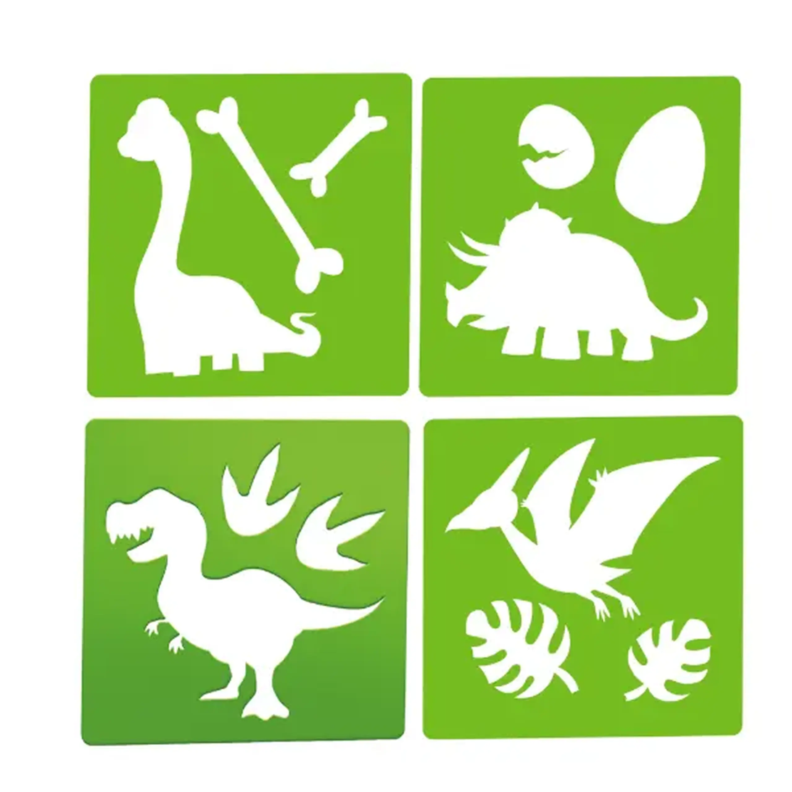 Set de cretă „Lumea Dinozaurilor”, 6 buc + 4 șabloane