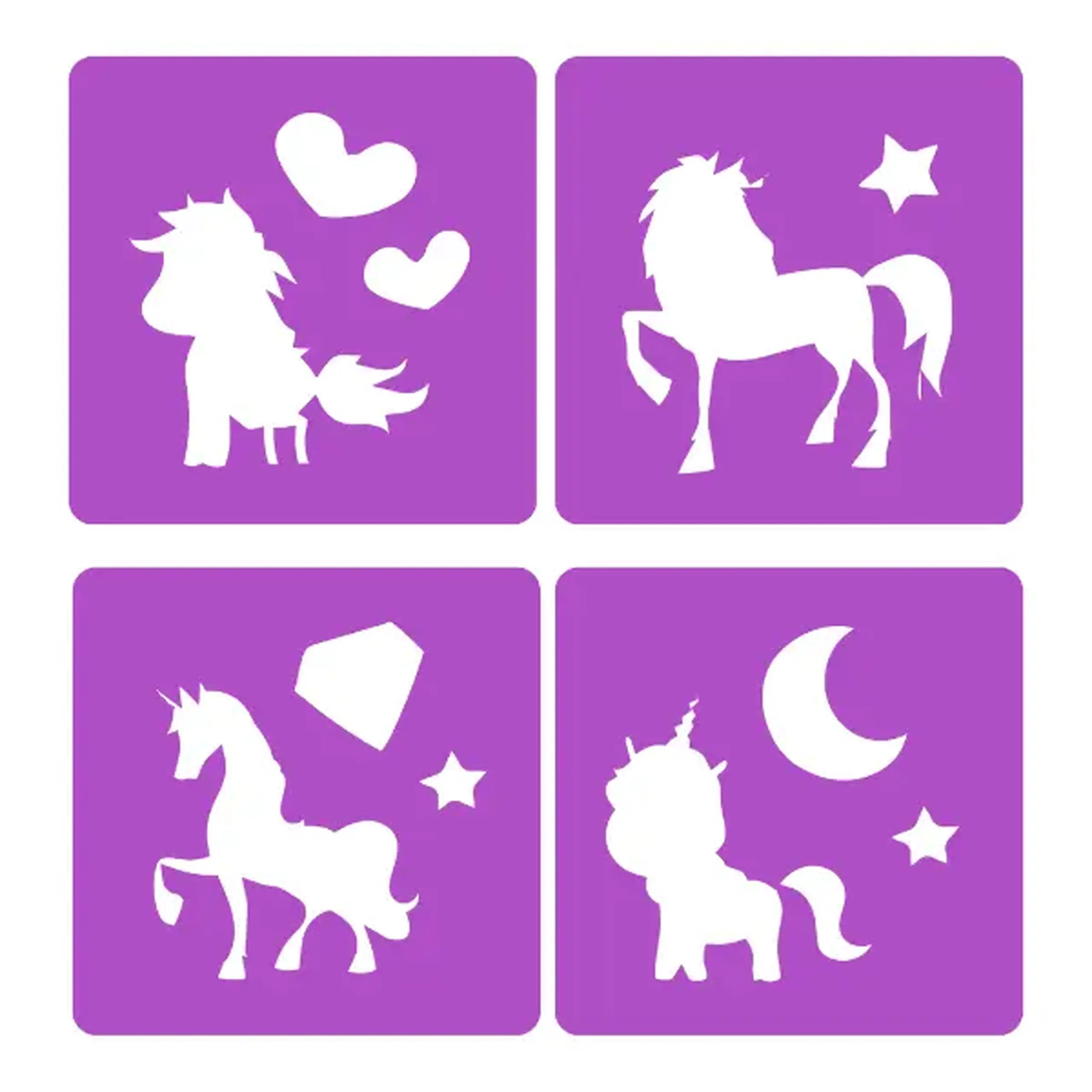 Set de cretă „Unicorn”, 6 buc + 4 șabloane
