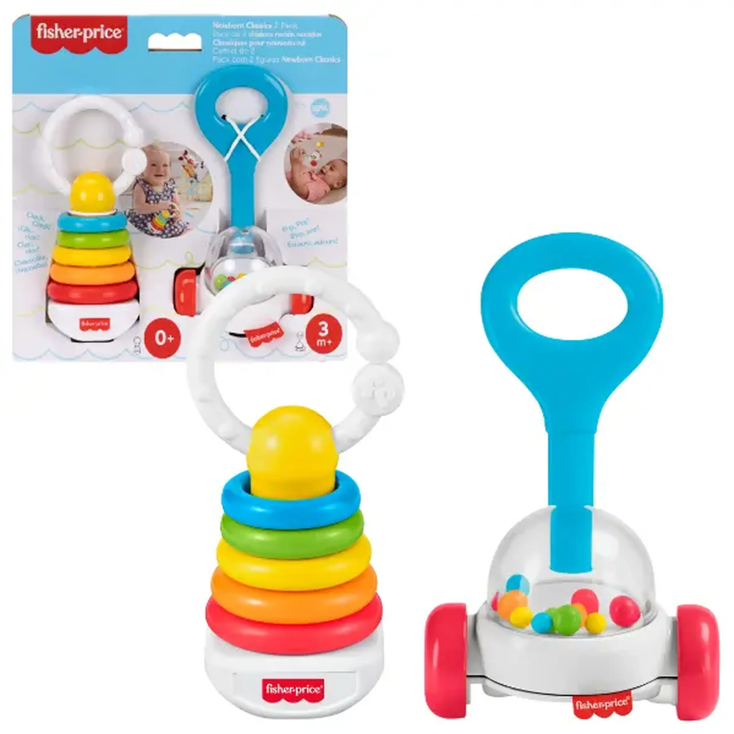 Fisher-Price Set jucării-zornaitoare, 2 buc.