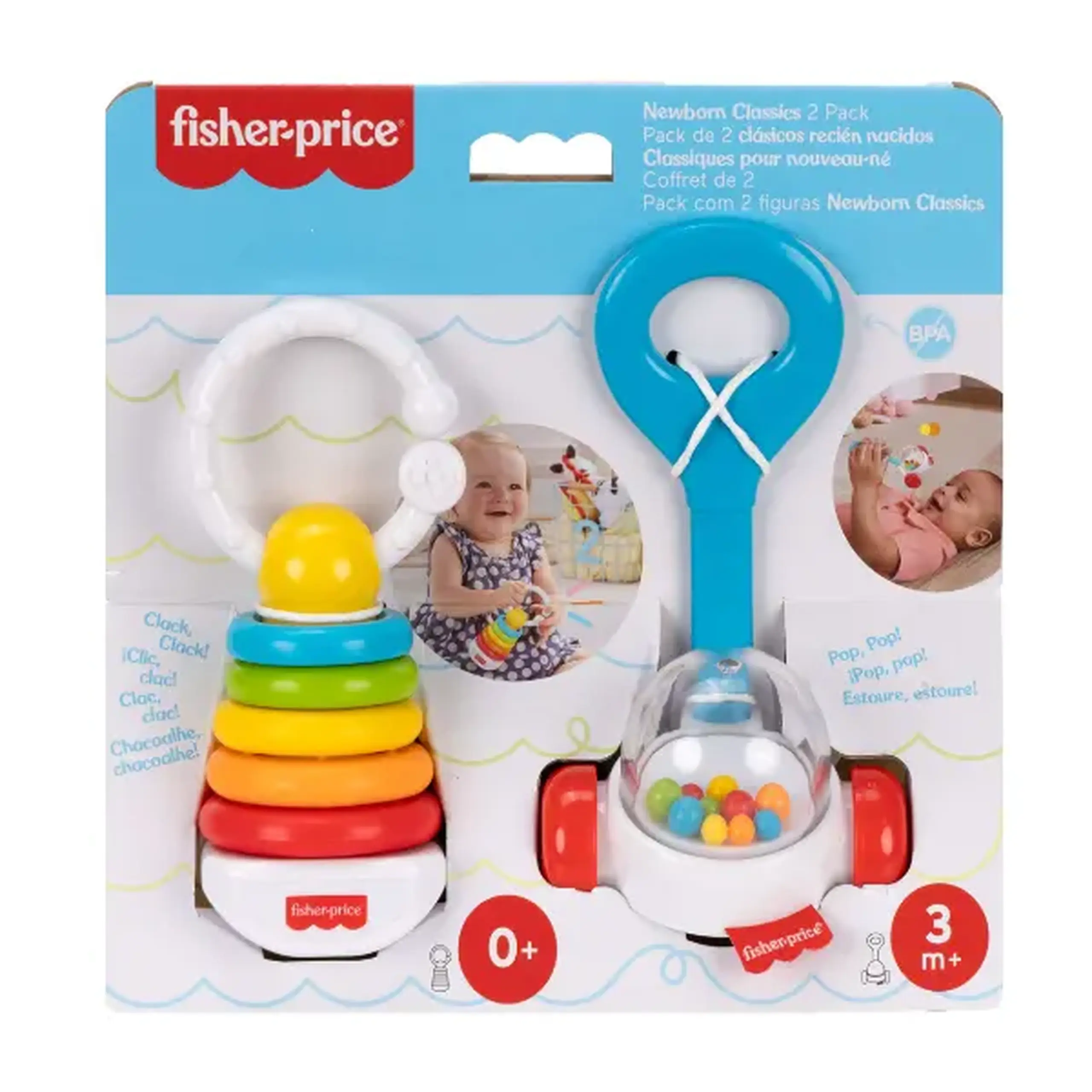 Fisher-Price Set jucării-zornaitoare, 2 buc.