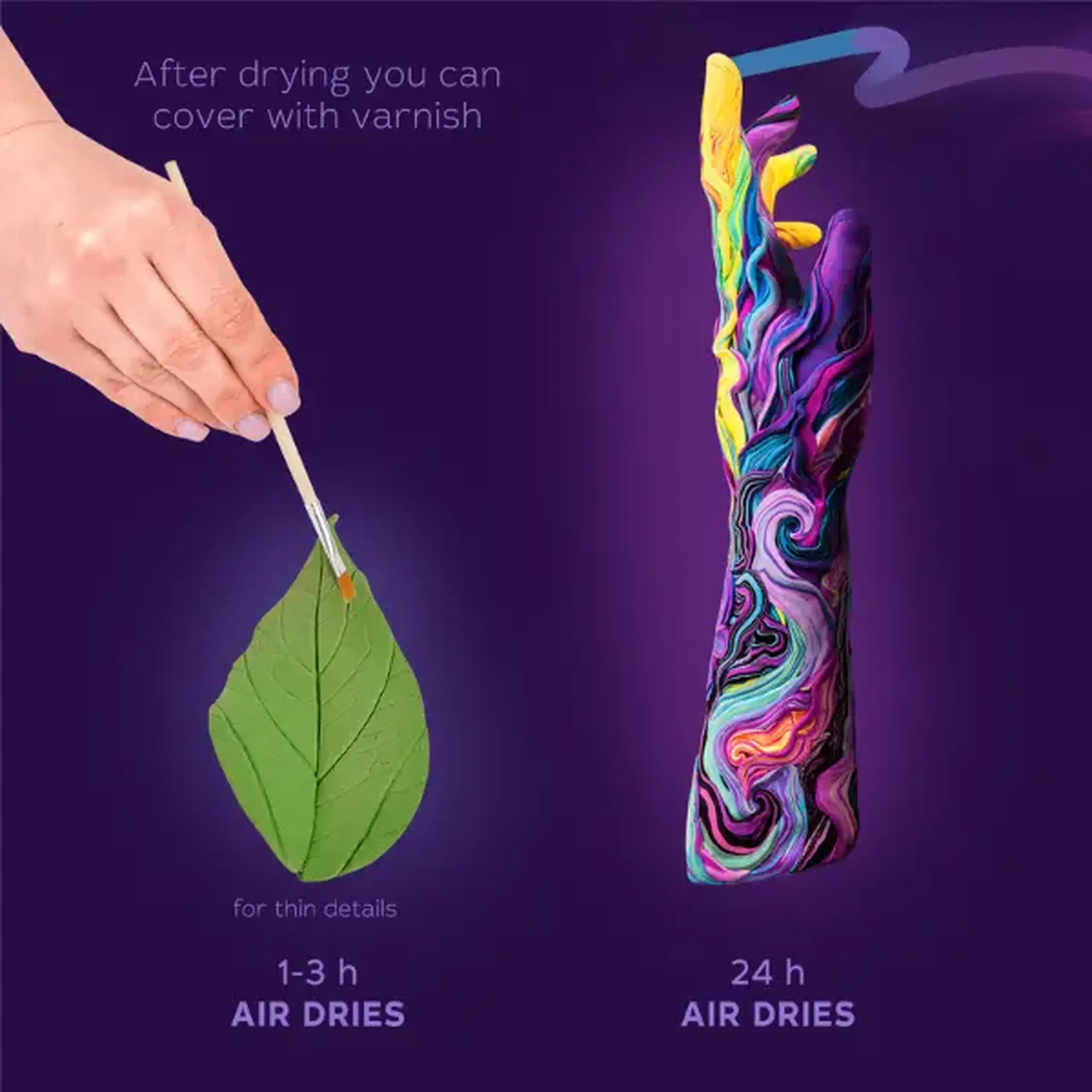 Plastilină aerată bej Air Clay OKTO Colours, 10 buc. × 6 g, mărimea S