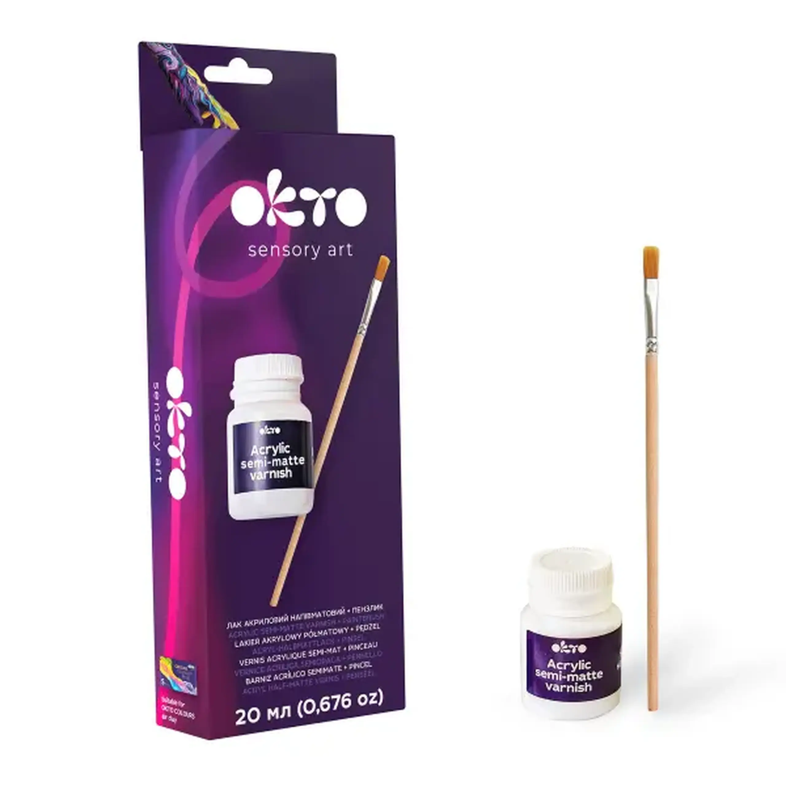 Lac acrilic semi-mat + pensulă