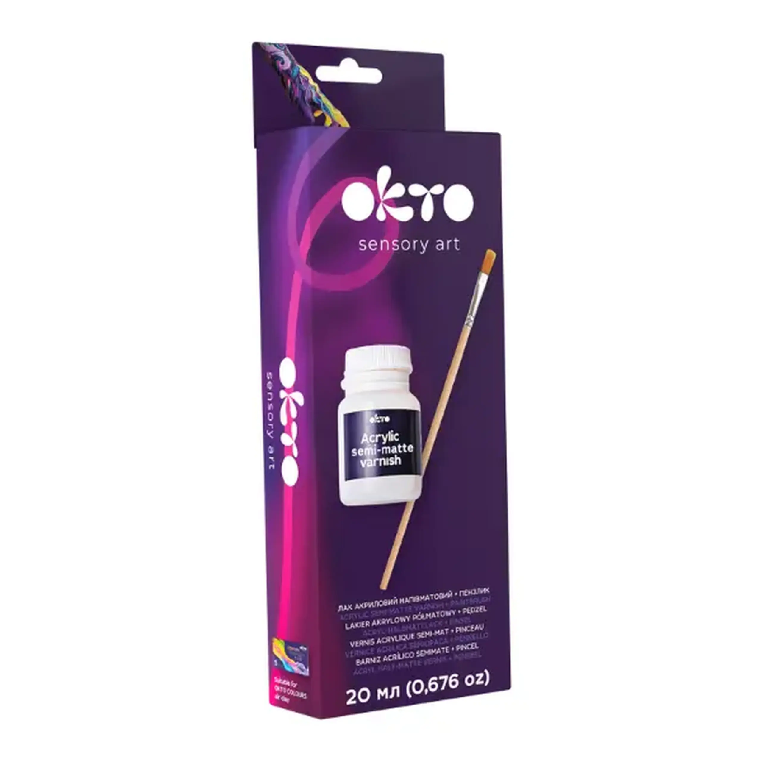 Lac acrilic semi-mat + pensulă