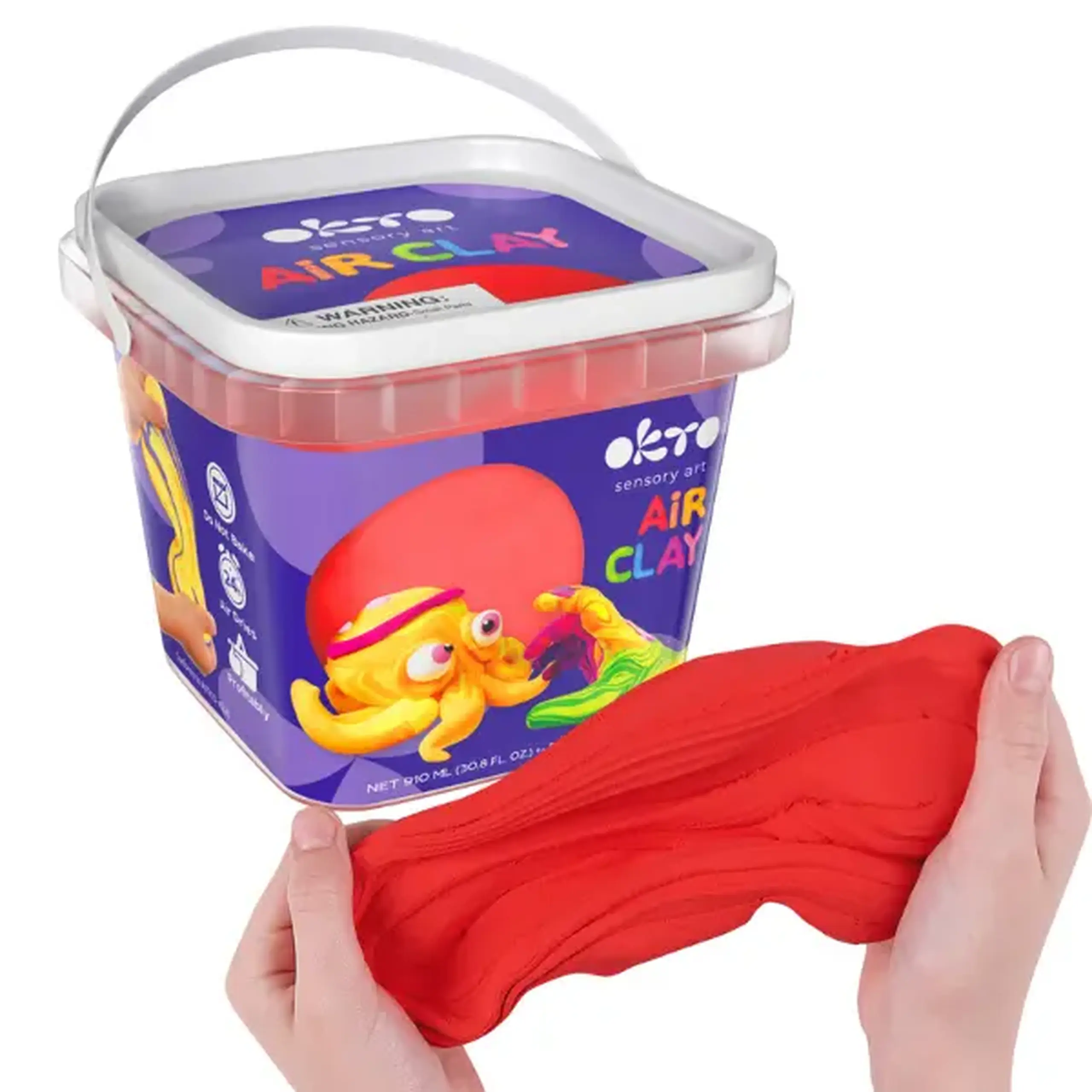 Plastilină aerată Air Clay OKTO, culoare roșie, 270 g