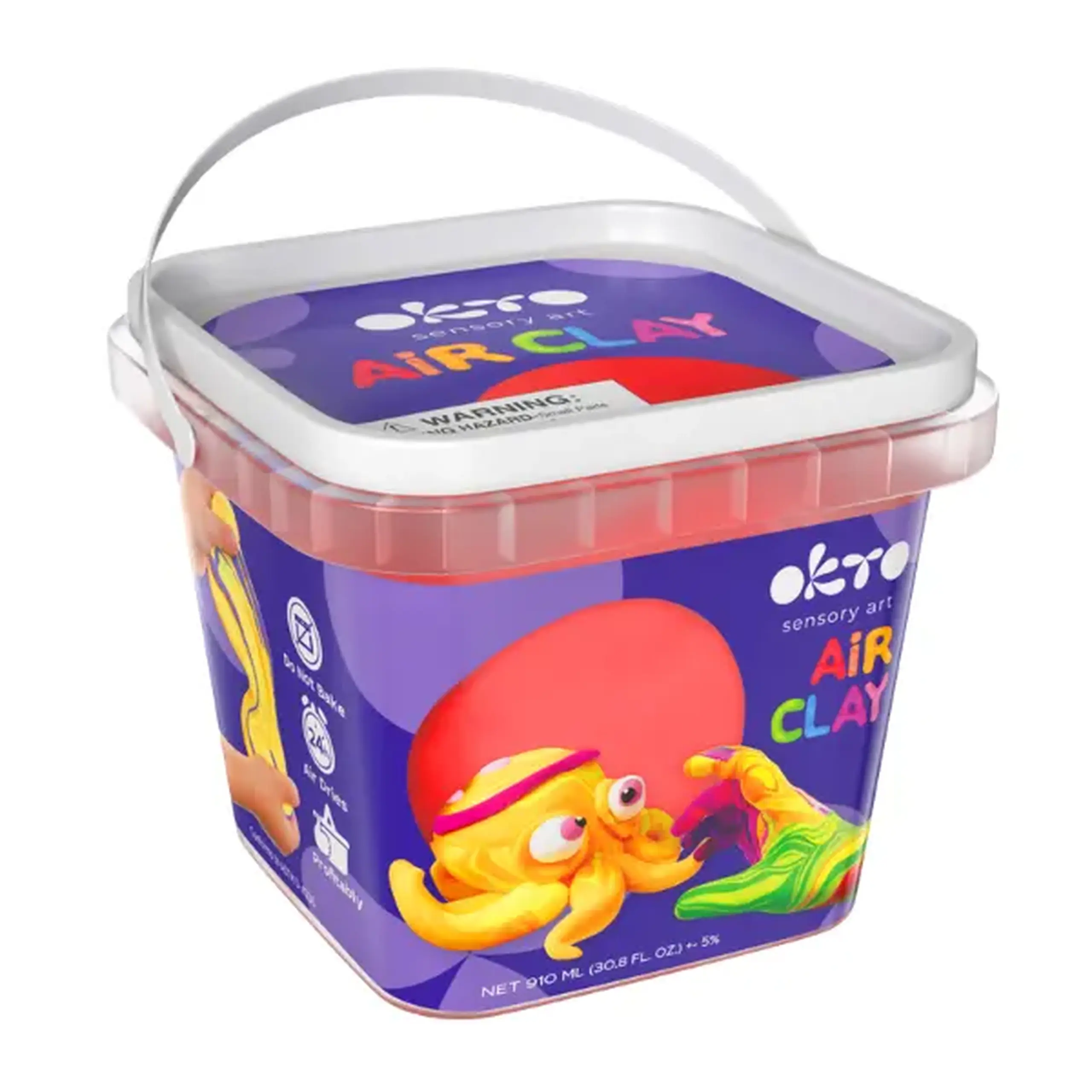 Plastilină aerată Air Clay OKTO, culoare roșie, 270 g